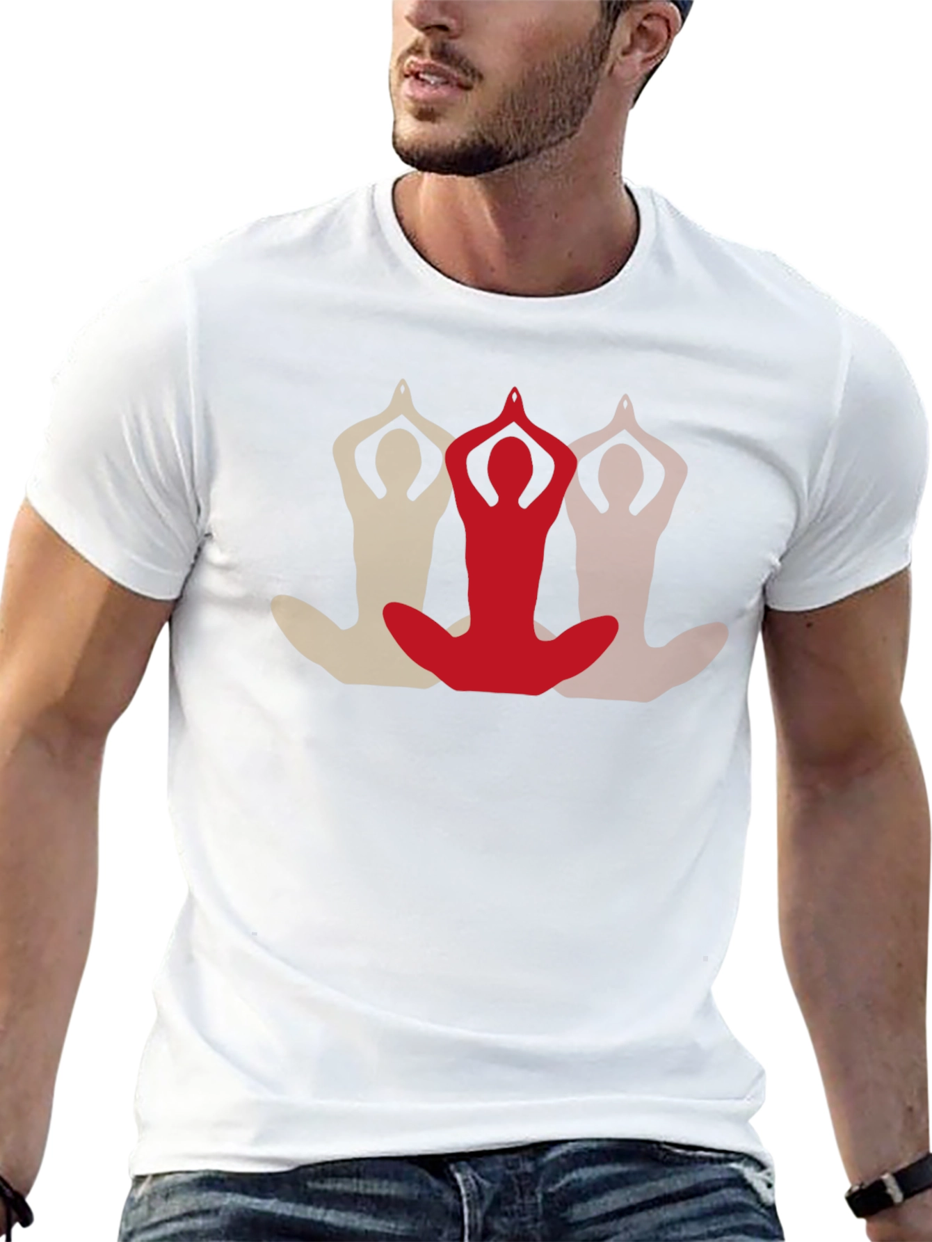 Black Yoga Pose Graphic Tee - Black Casual Shirt view 13