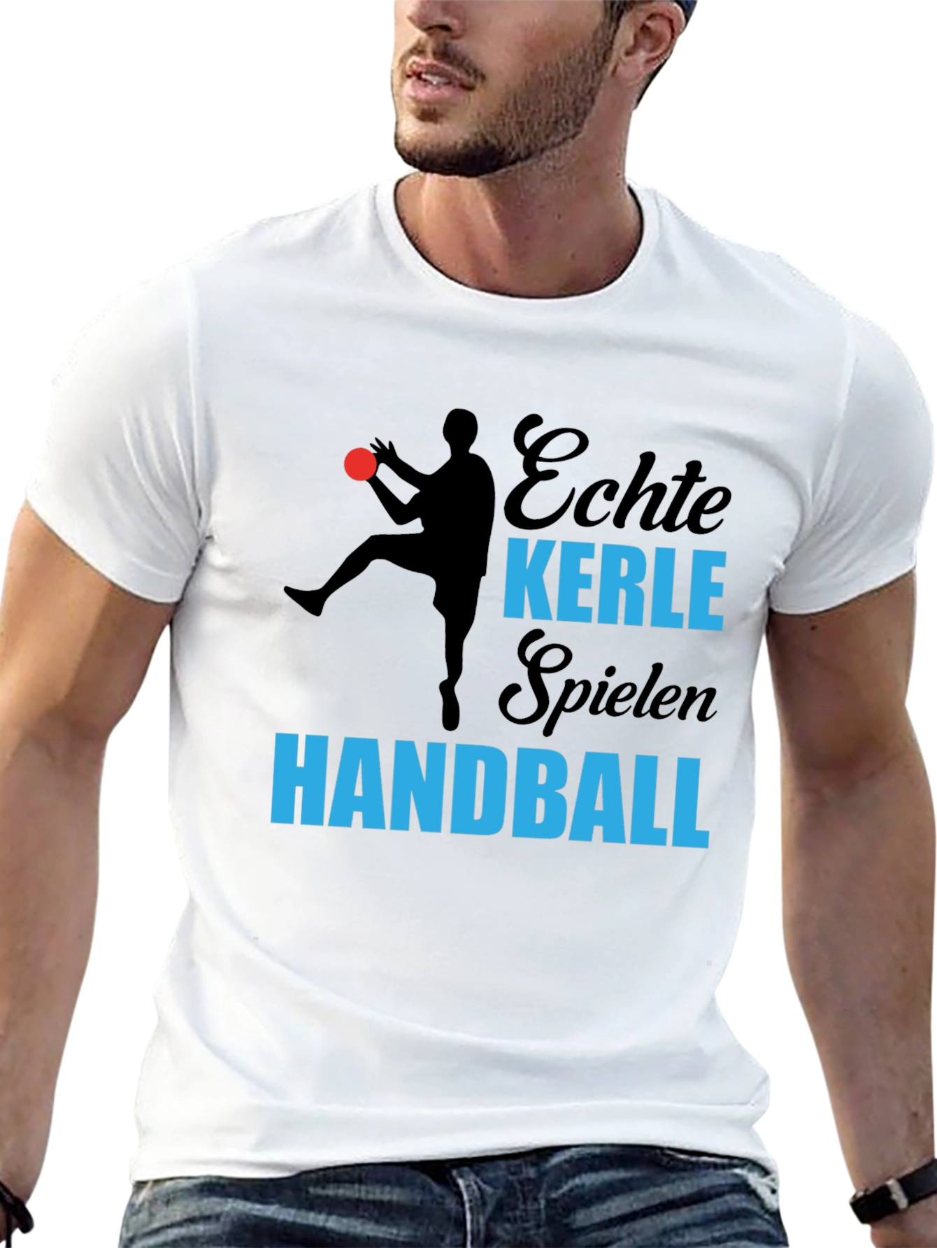 Black Echte Kerle Handball T-Shirt - Black view 13