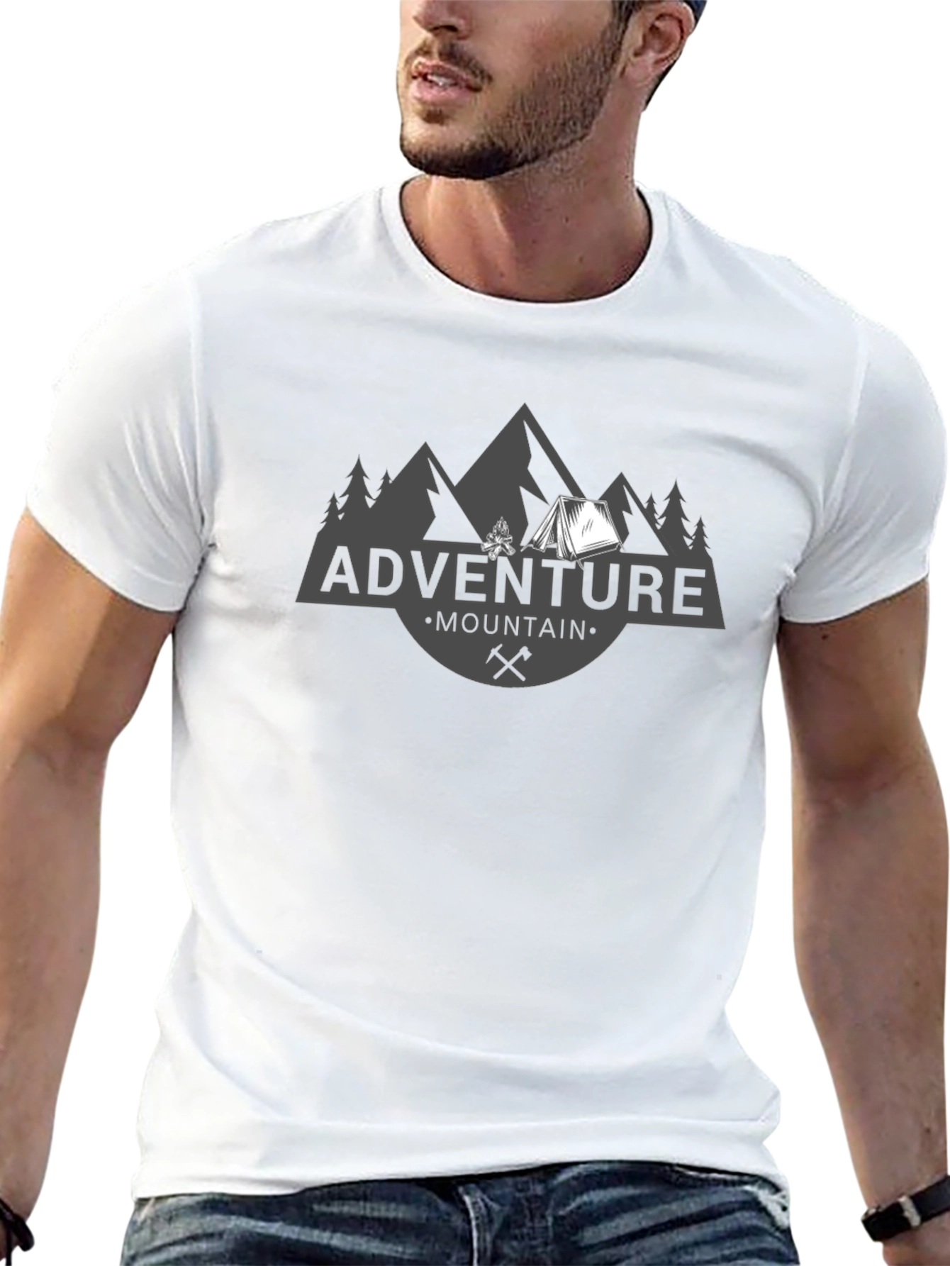 Black Adventure Mountain Graphic T-Shirt - Soft Cotton Tee view 13