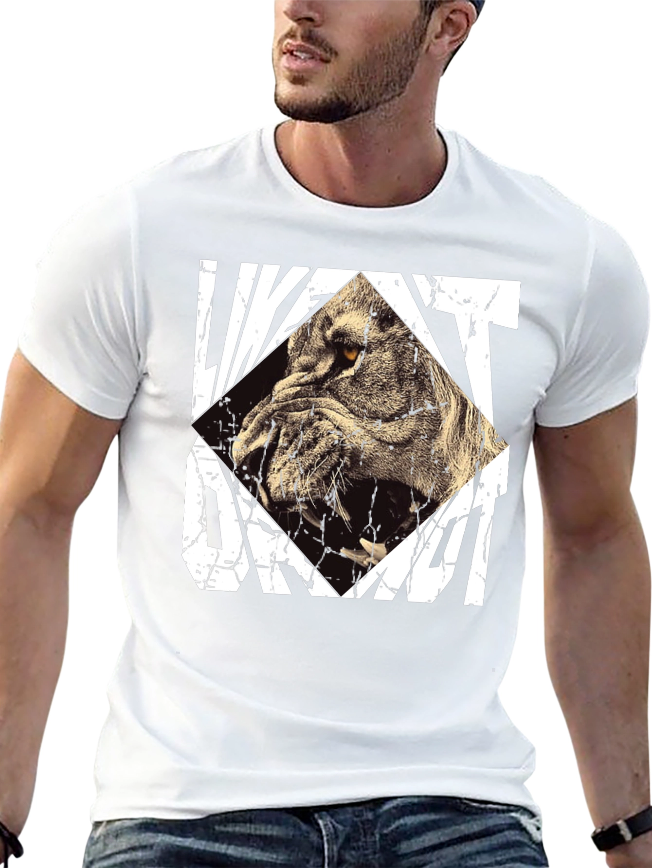 Black Lion Graphic Print Black T-Shirt view 13