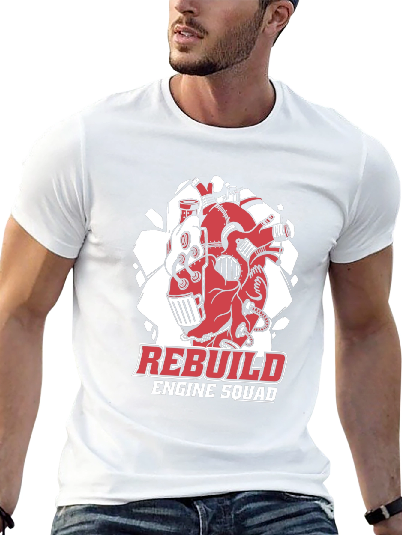 Black Rebuild Engine Squad Black T-Shirt view 13