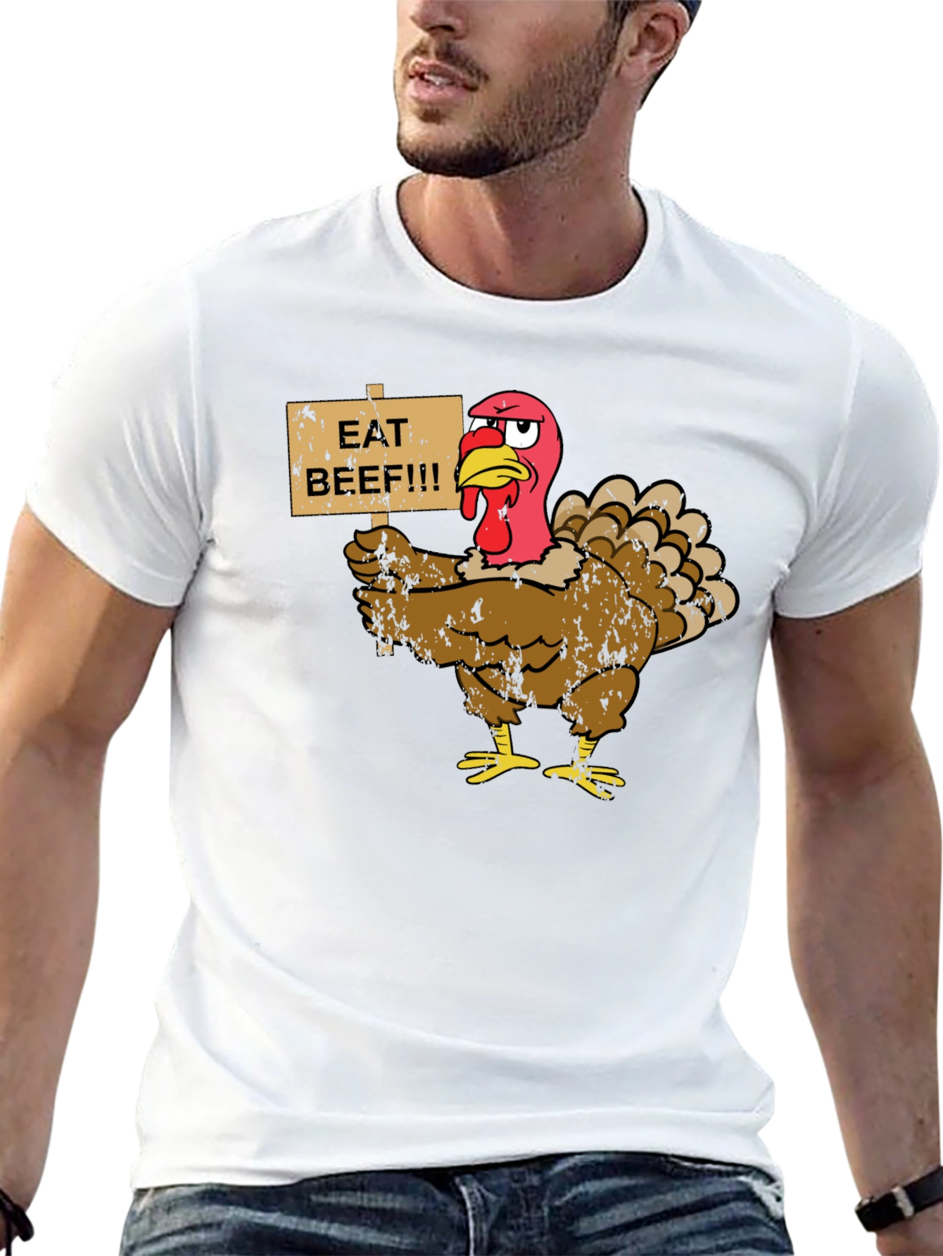 Black Eat Beef Turkey T-Shirt view 13