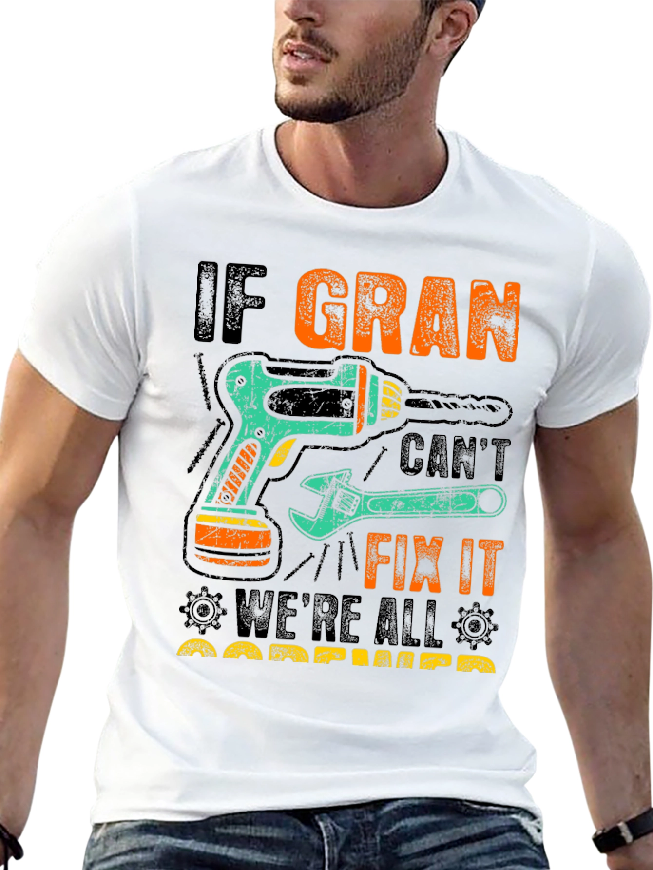 Black If Gran Can't Fix It T-Shirt view 13