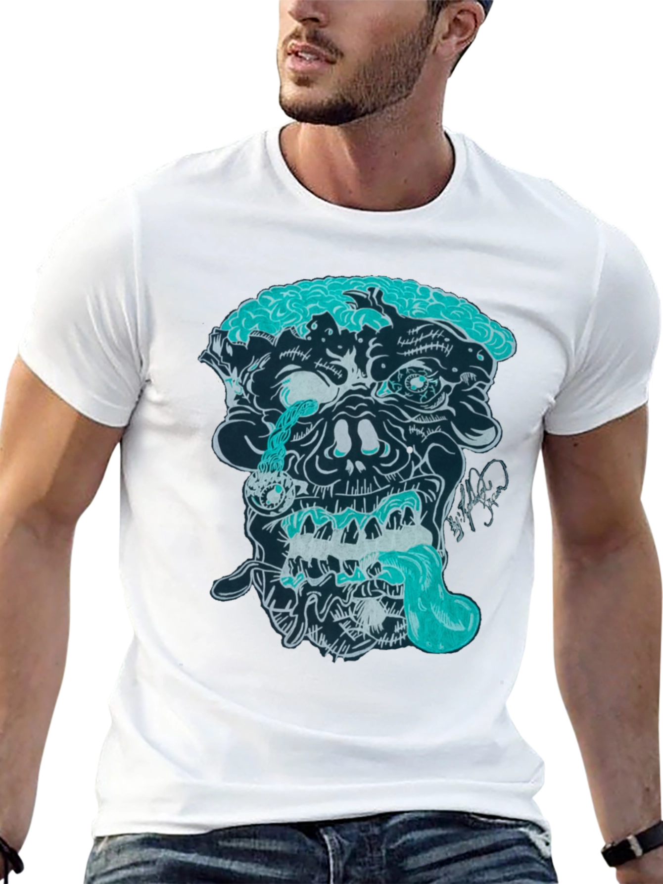 Black Zombie Graphic Print T-Shirt view 13