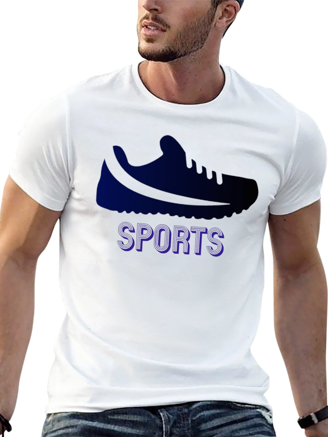 Black Sports Shoe Graphic Tee - Black Cotton Blend view 13