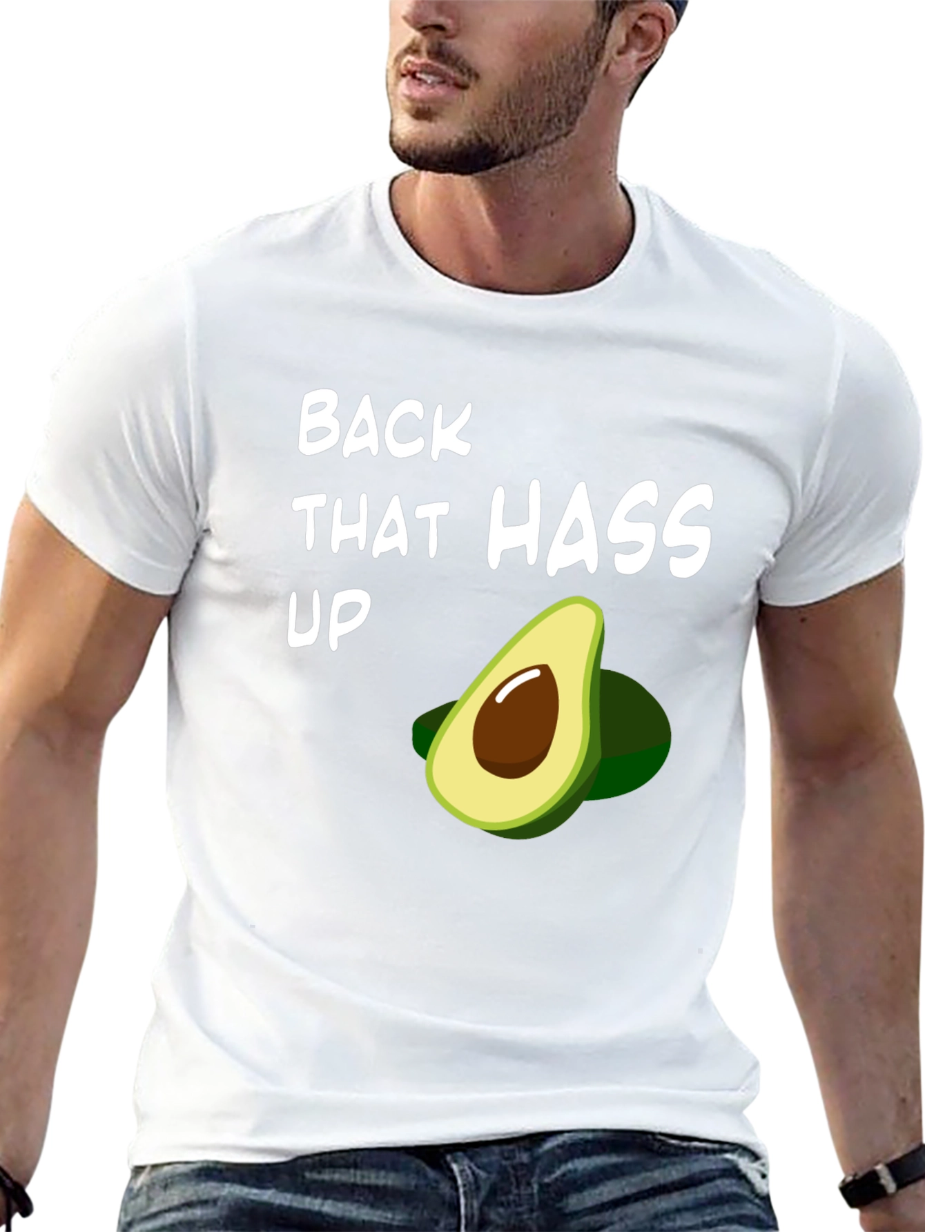 Black Back That Hass Up Avocado T-Shirt Funny Fruit Graphic Tee view 13
