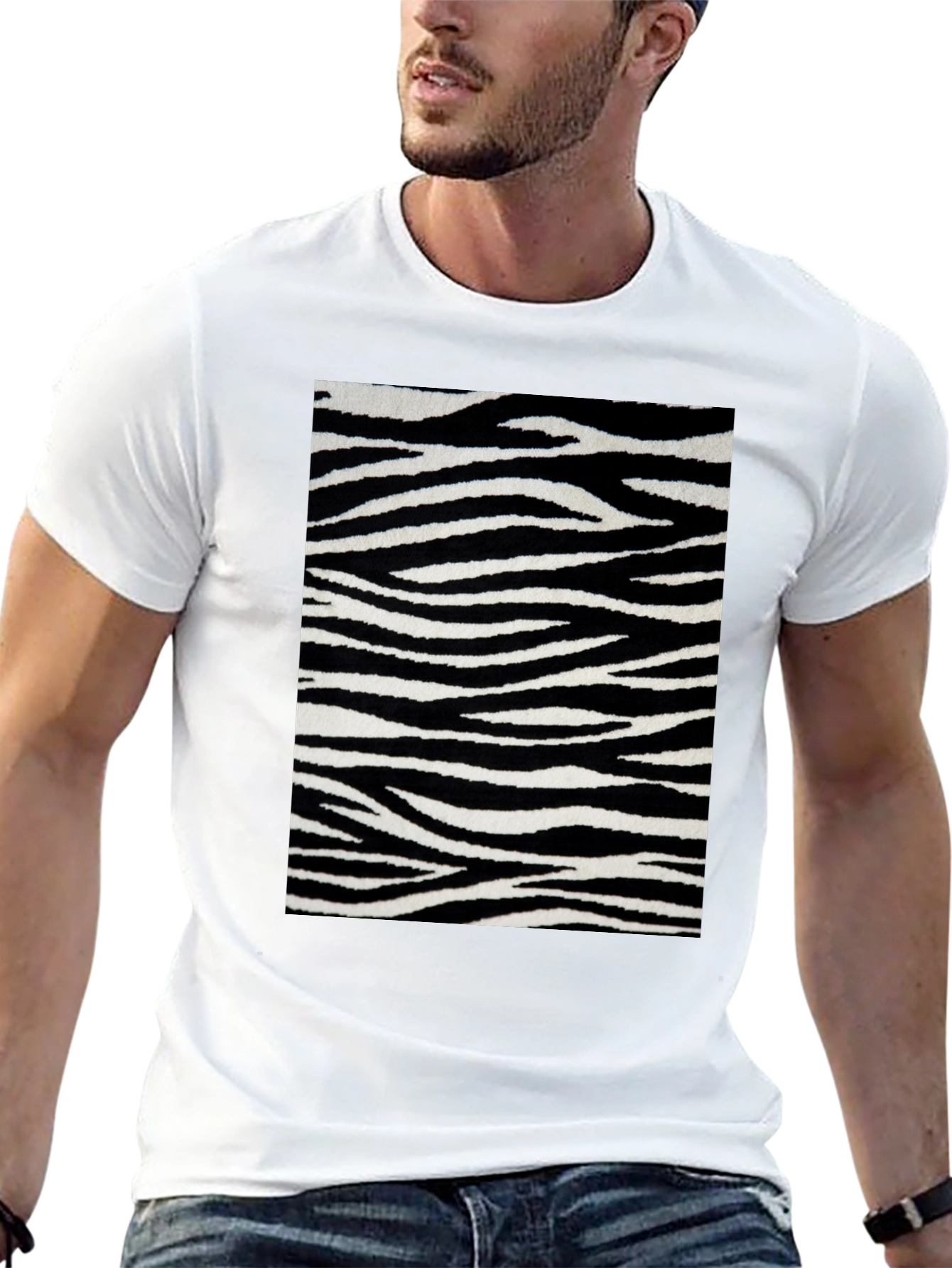 Black Zebra Stripe Graphic Tee - Bold Style view 13