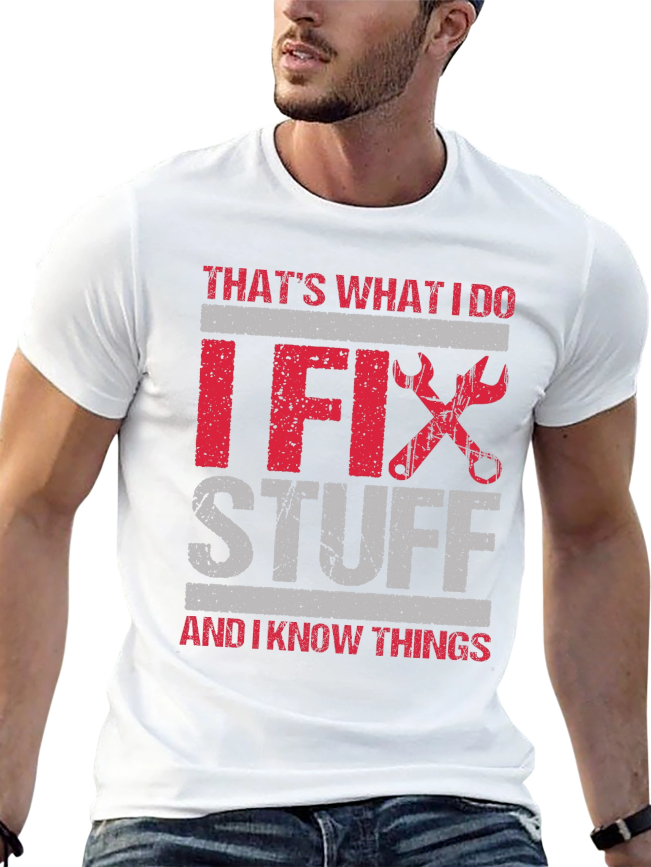 Black I Fix Stuff T-Shirt: Humorous Gift for Handyman view 13