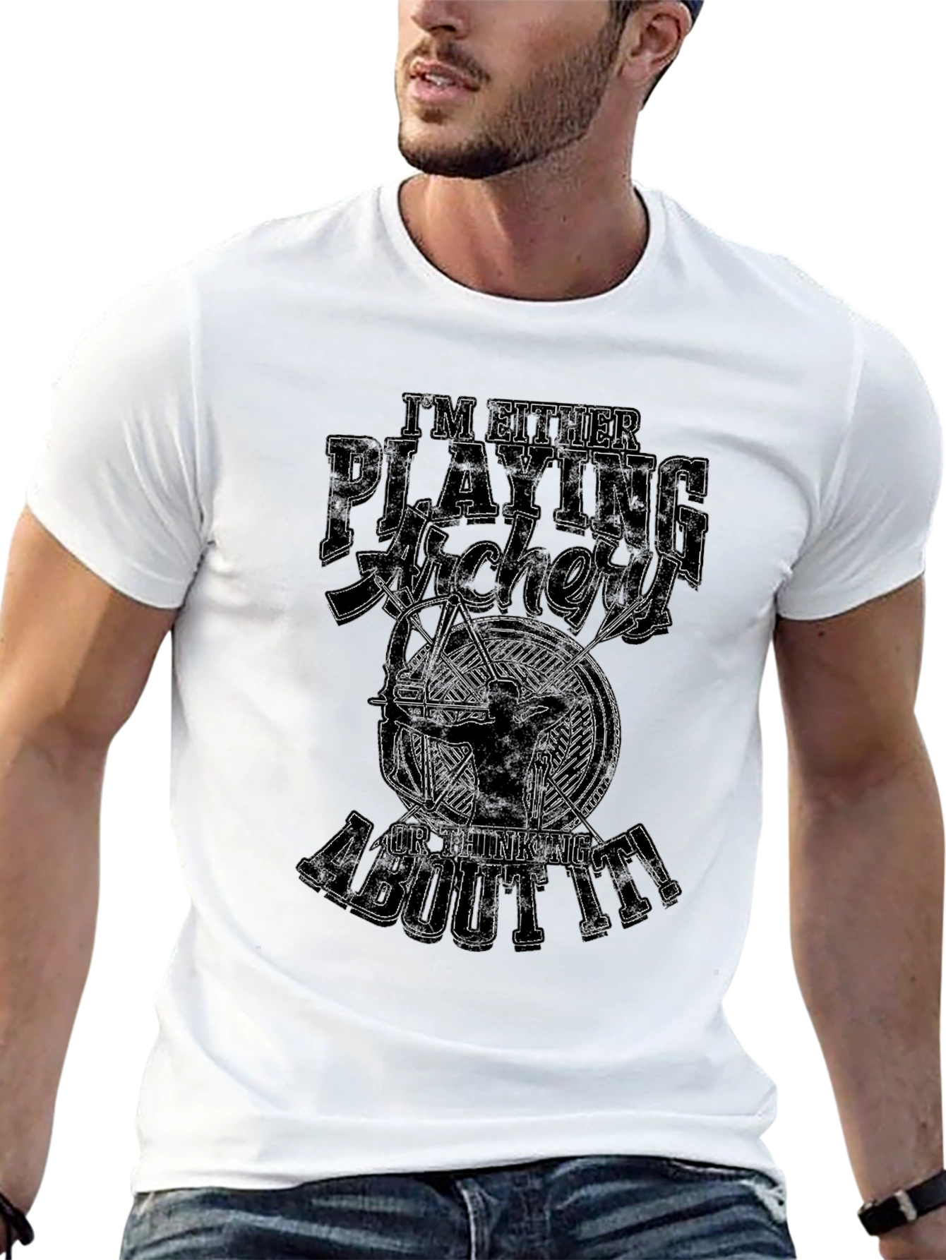 Black Archery T-Shirt - Play Archery or Thinking About It! view 13