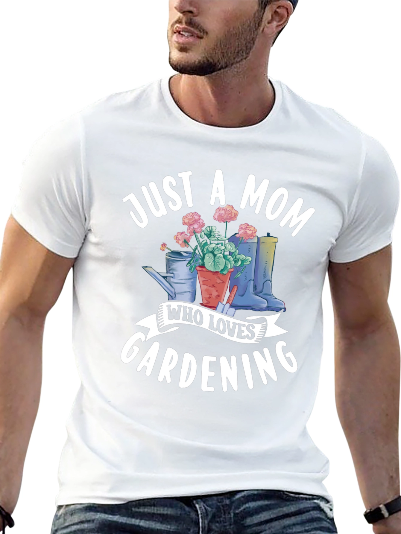 Black Gardening Mom T-Shirt view 13