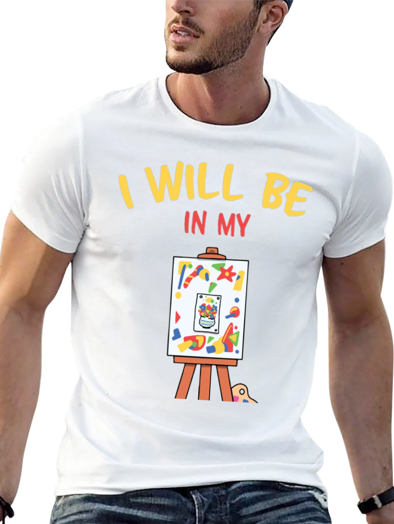 Black I Will Be In My Studio Artist T-Shirt view 13