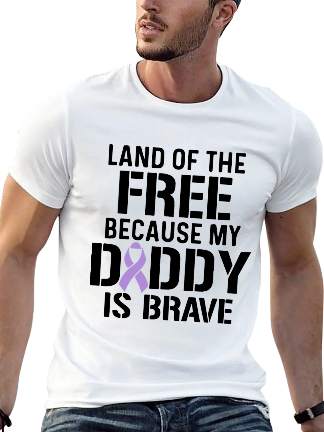 Black Land of the Free Daddy T-Shirt view 13