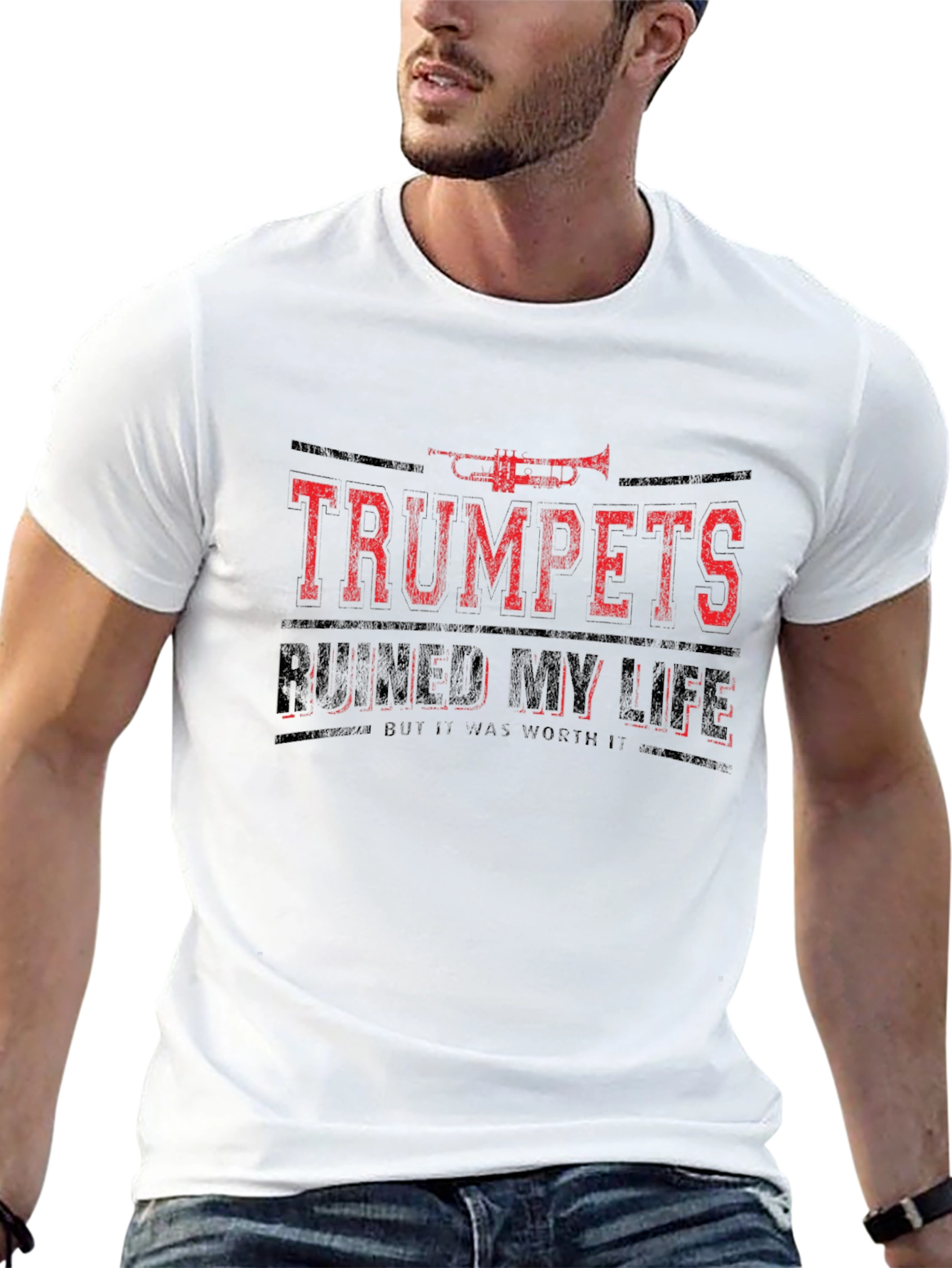 Black Trumpets Ruined My Life T-Shirt - Funny Musician Tee view 13