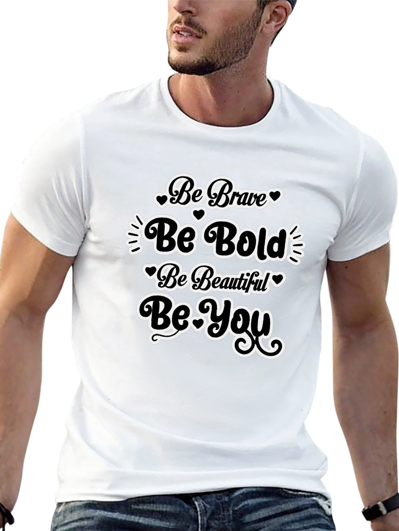 Black Be Brave Bold Beautiful You Black T-Shirt view 13