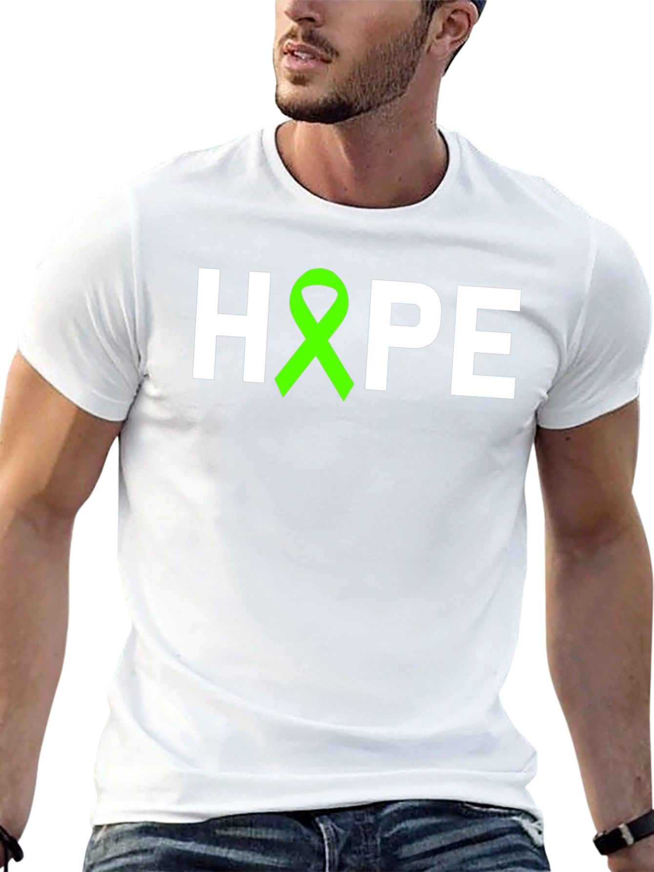 Black HOPE Awareness Ribbon T-Shirt - Support Mental Health view 13
