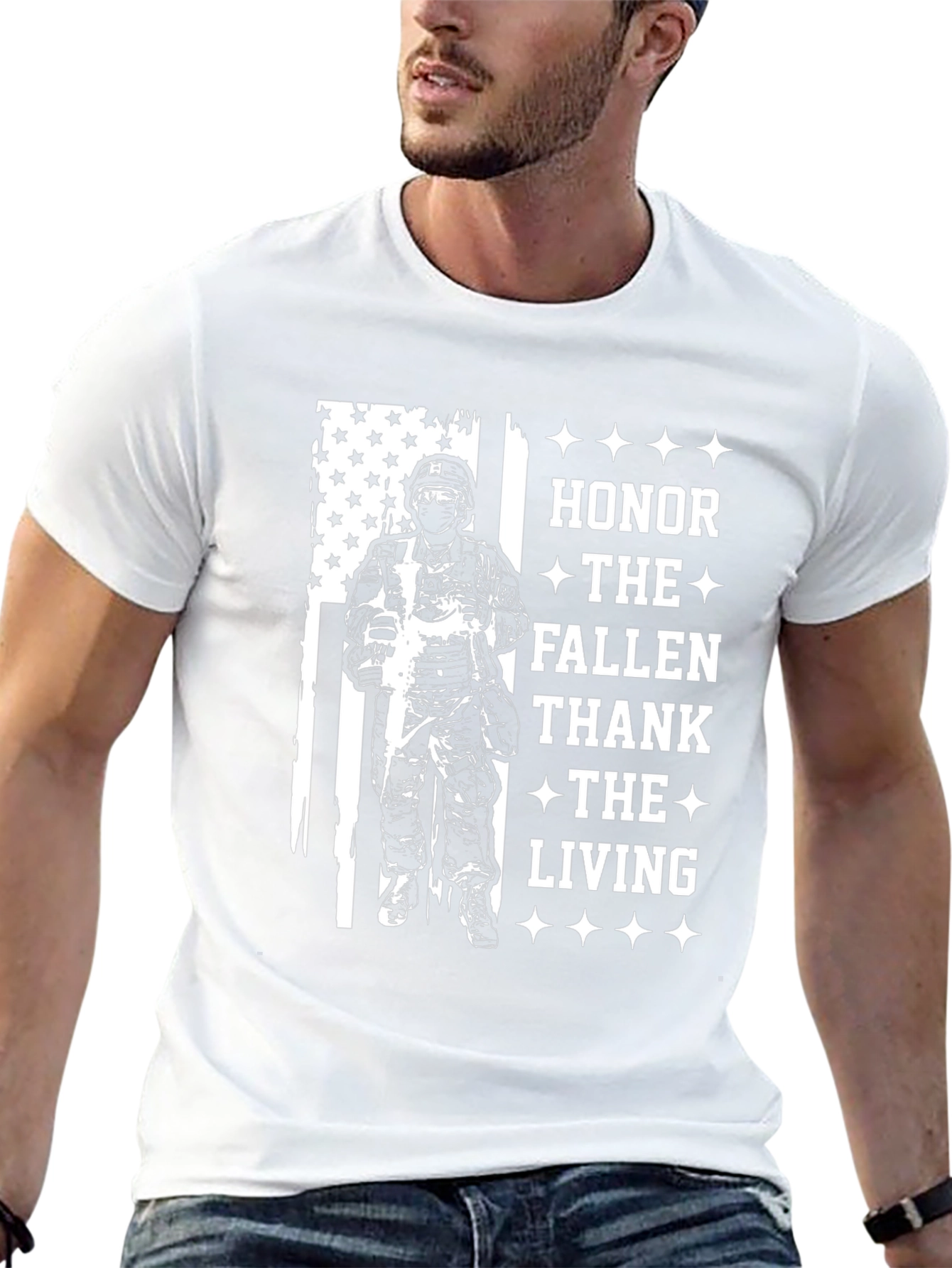 Black Honor Fallen, Thank Living T-Shirt view 13