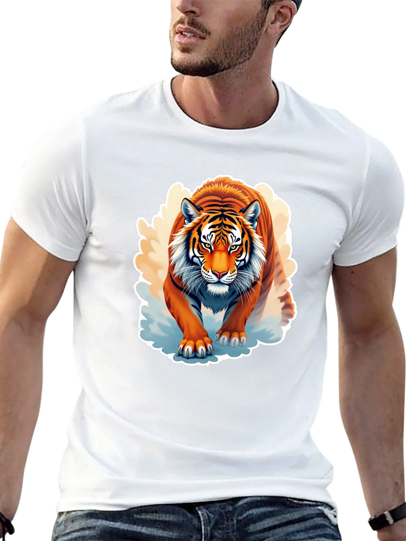 Black Tiger Graphic T-Shirt - Fierce Animal Design view 13