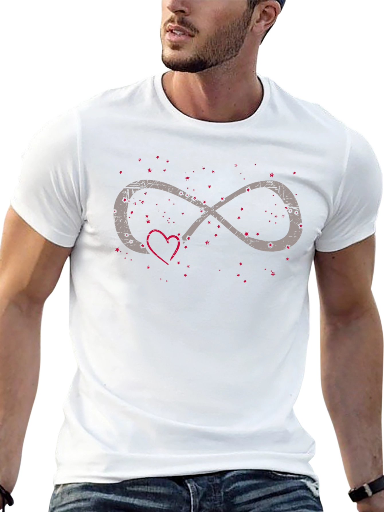 Black Infinity Love Heart Graphic Tee - Black Casual Shirt view 13