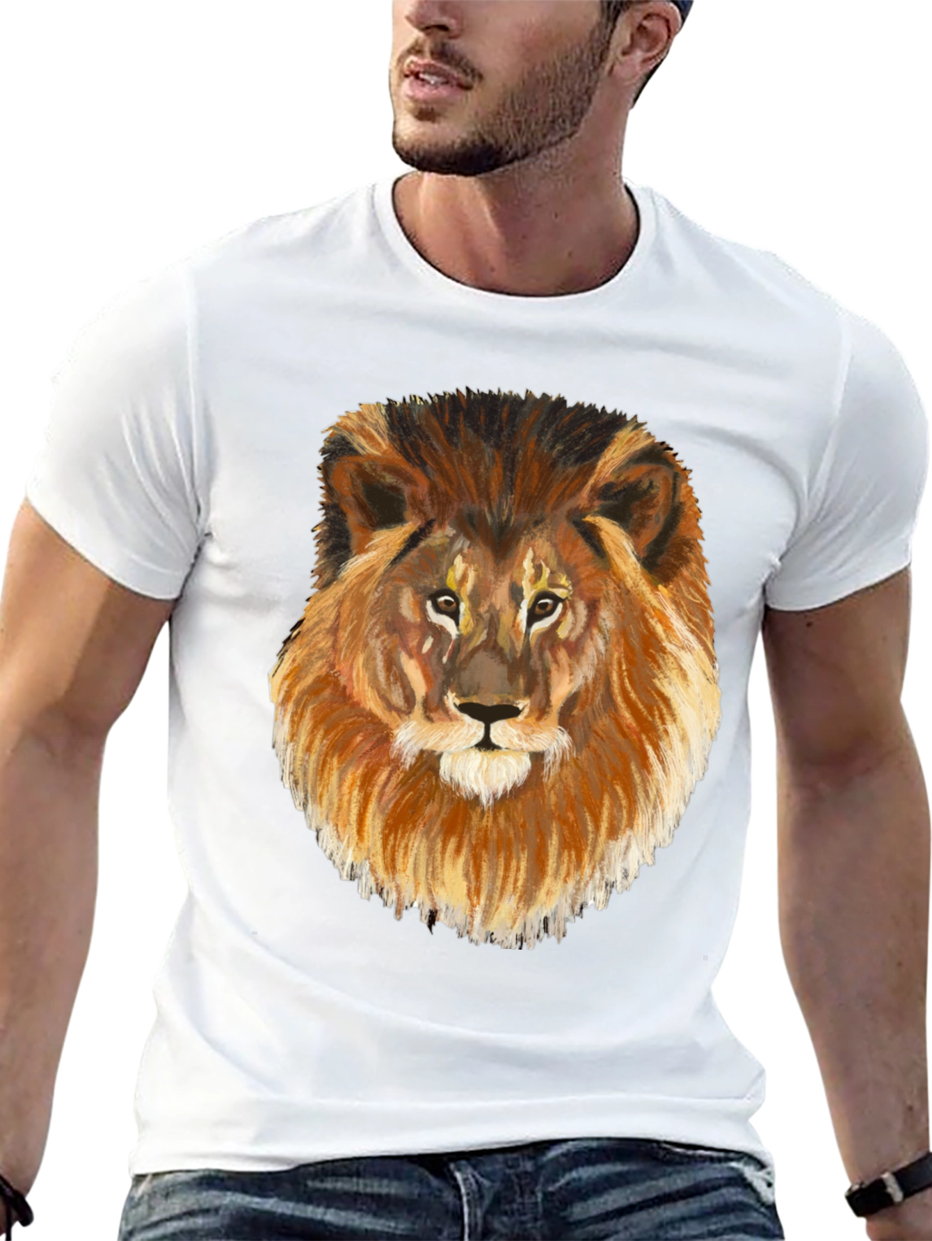Black Lion Graphic Tee - Black Cotton Blend view 13