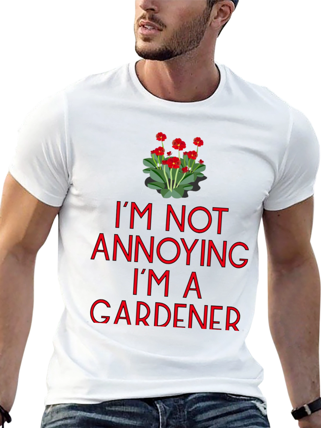 Black Gardener T-Shirt - I'm Not Annoying Graphic Tee view 13