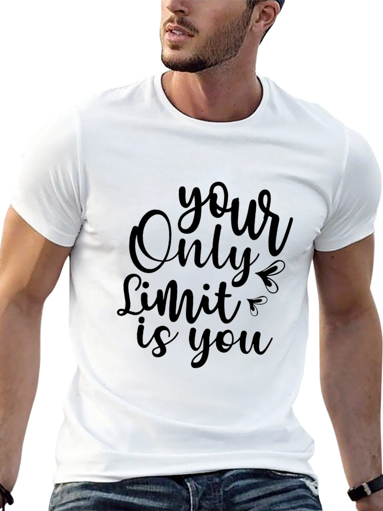 Black Motivational Graphic Tee - Your Only Limit view 13