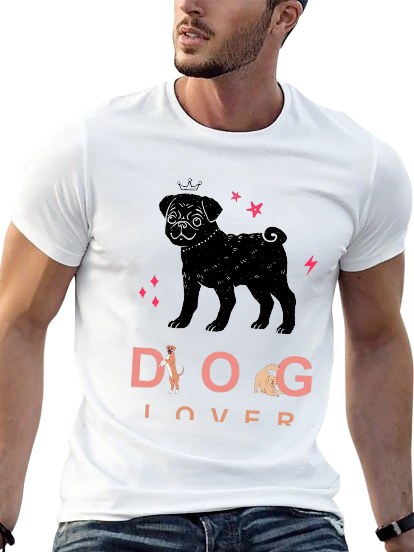 Black Dog Lover Black Graphic Tee view 13