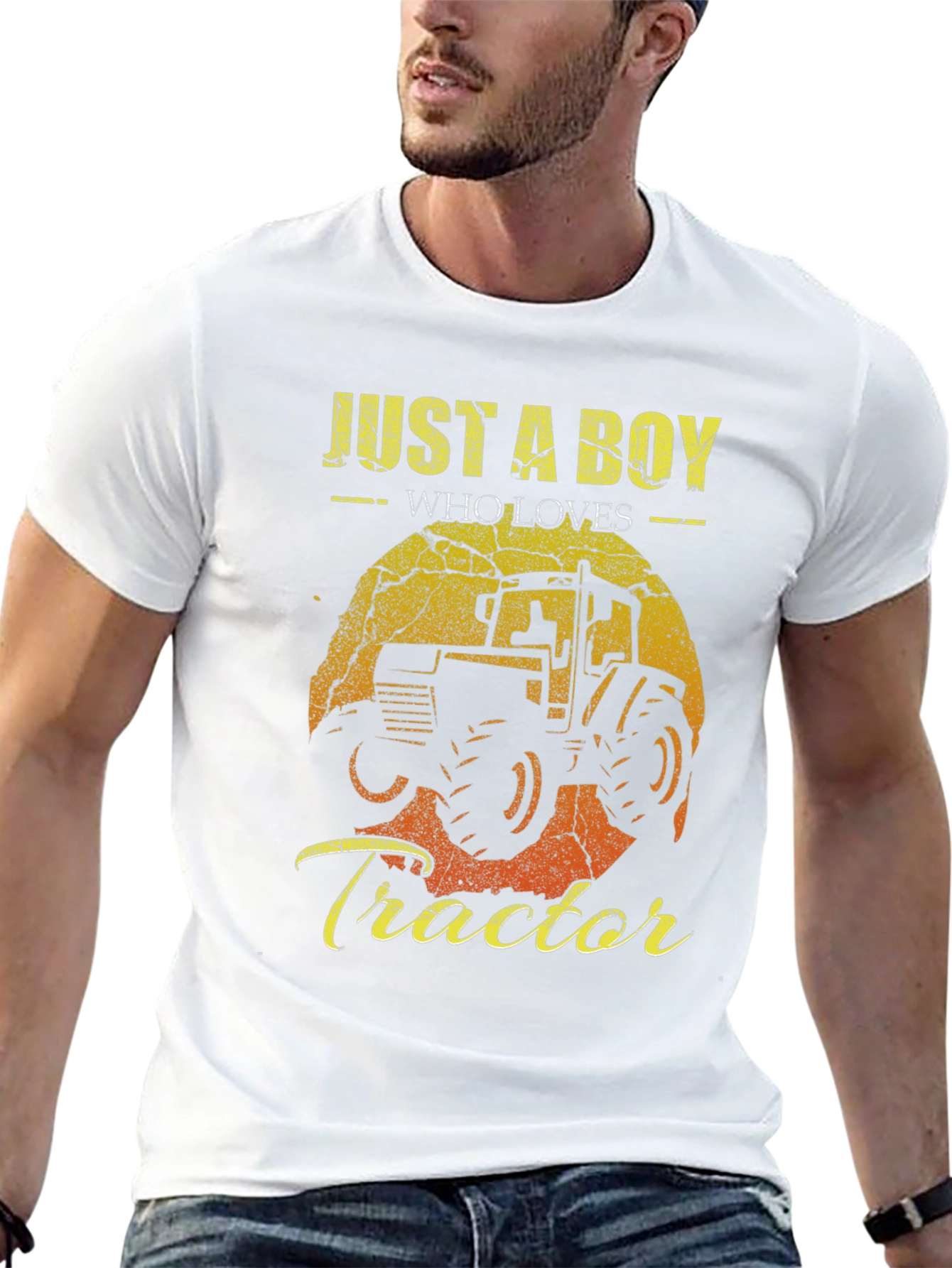 Black Just a Boy Who Loves Tractors Graphic Tee view 13