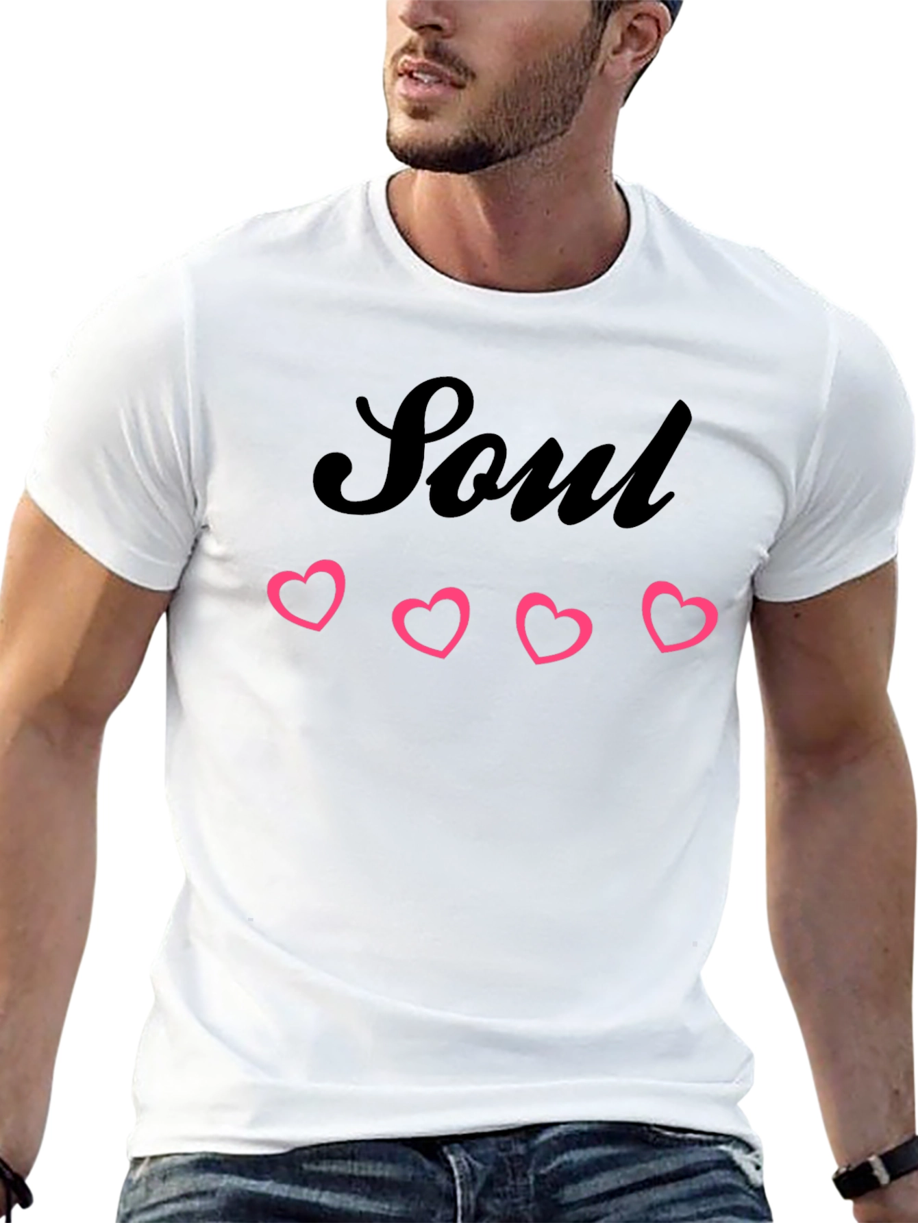 Black Soul Hearts Graphic Tee - Trendy Casual Style view 13