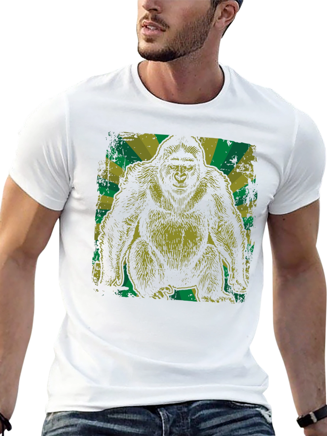 Black Vintage Gorilla Graphic Tee - Black view 13