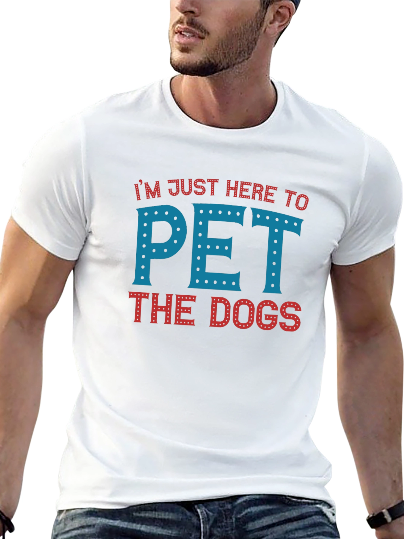 Black I'm Just Here To Pet The Dogs T-Shirt view 13