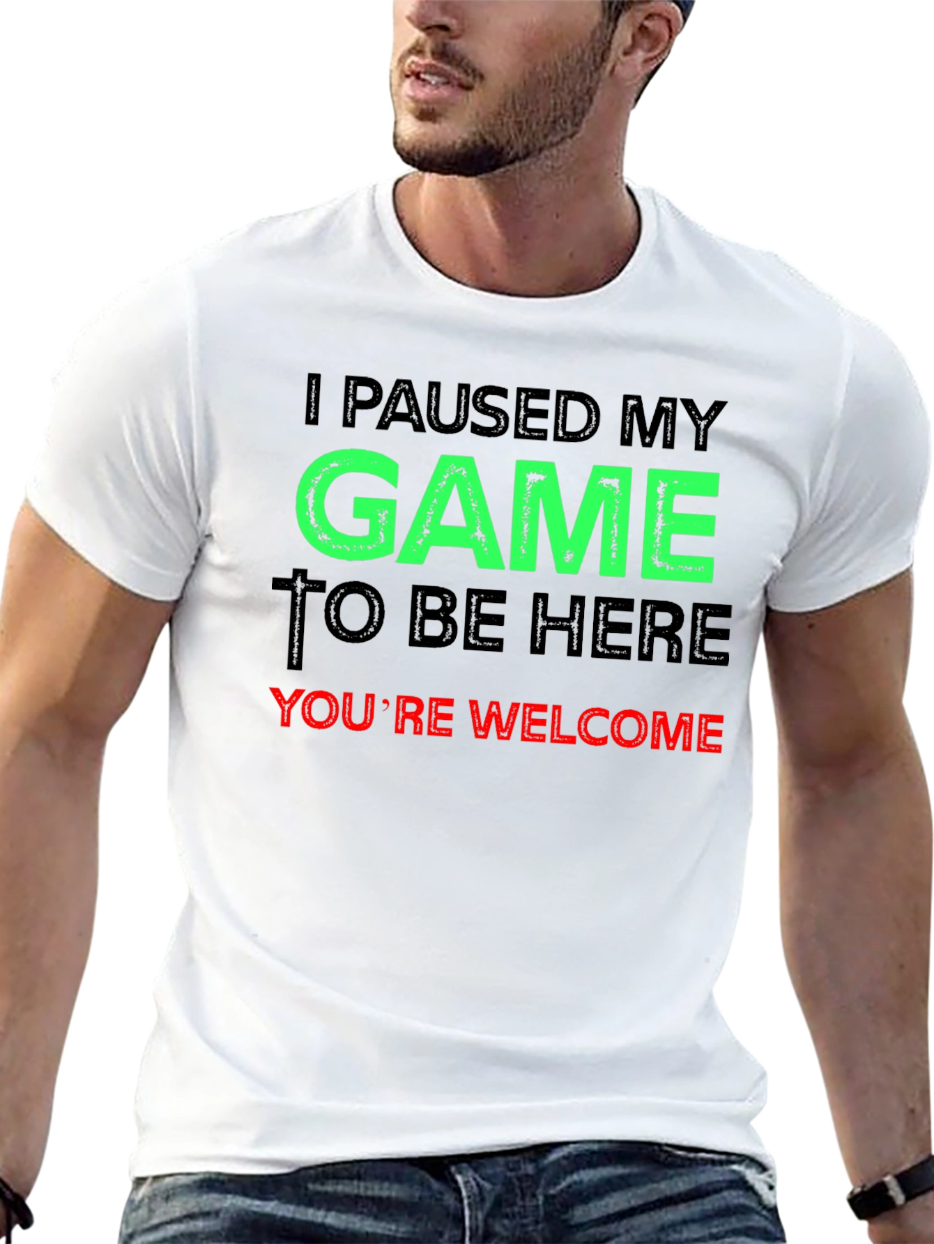 Black Funny Gamer T-Shirt - I Paused My Game view 13