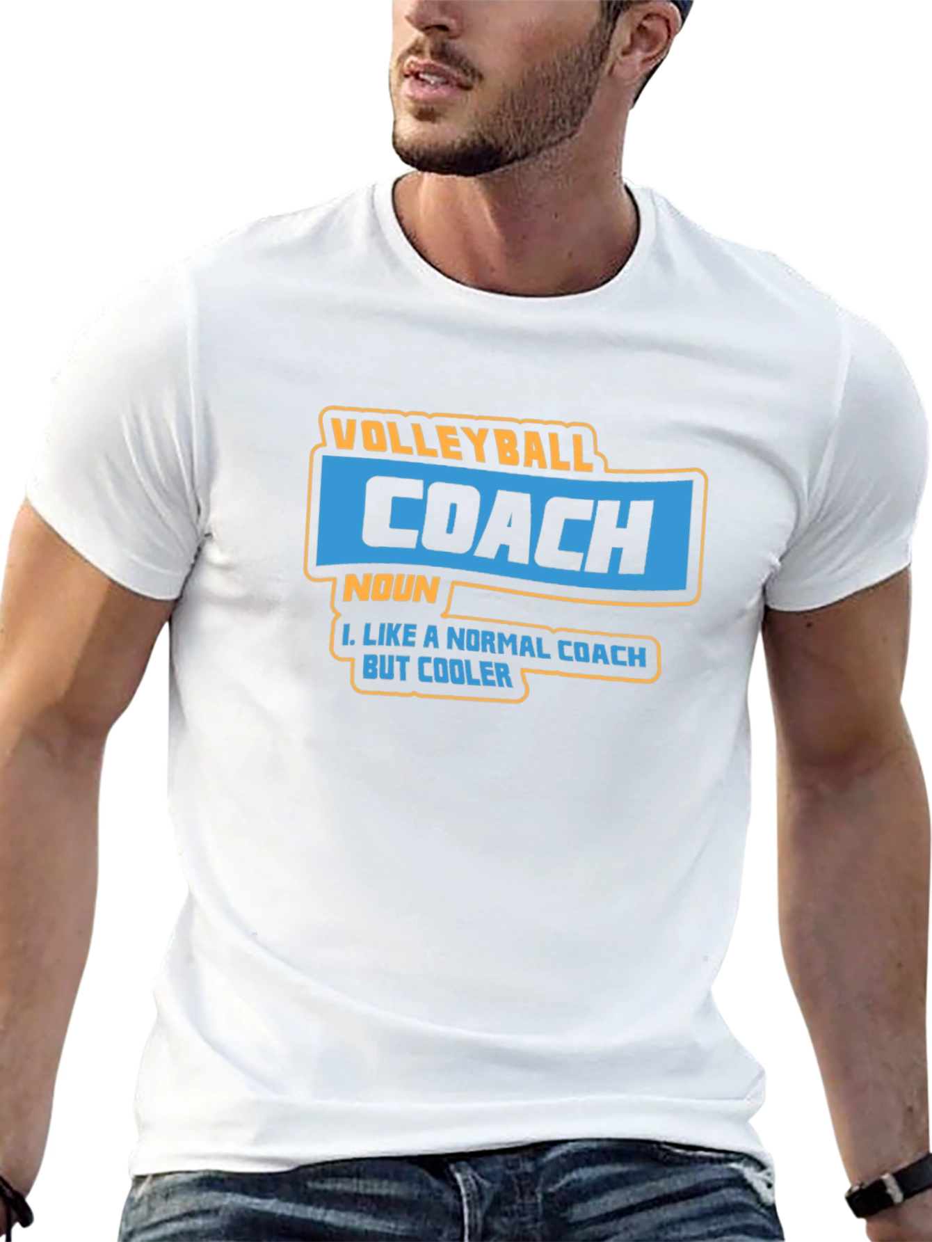 Black Volleyball Coach Funny Graphic T-Shirt view 13
