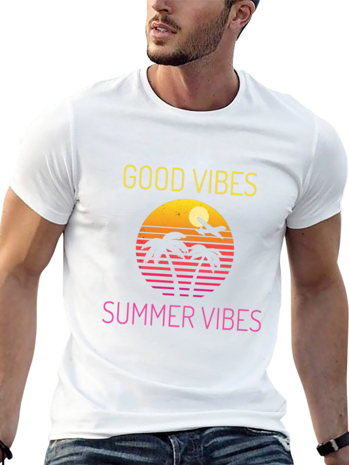 Black Good Vibes Summer T-Shirt view 13