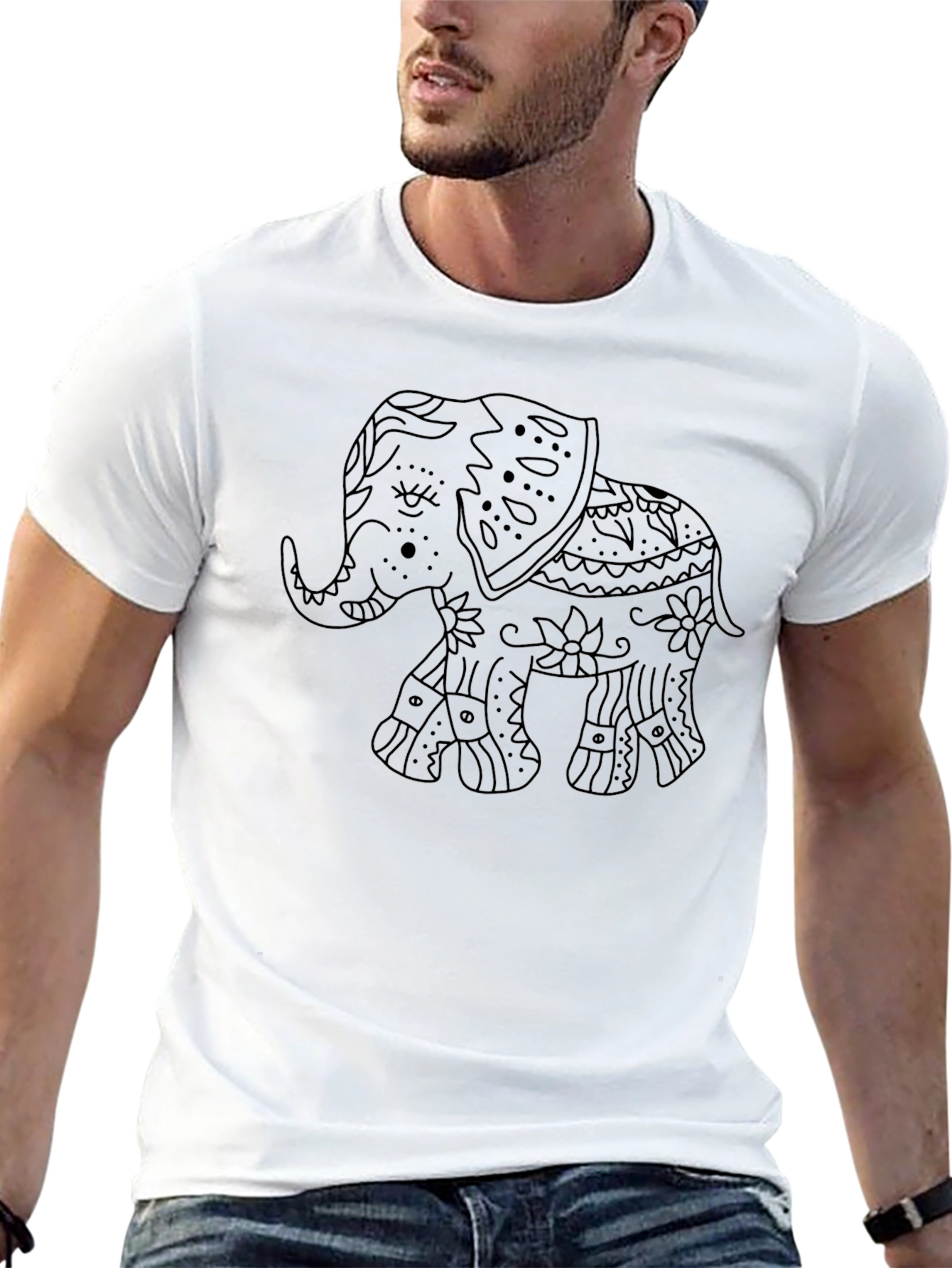Black Black Elephant Graphic Tee - Men's Casual view 13