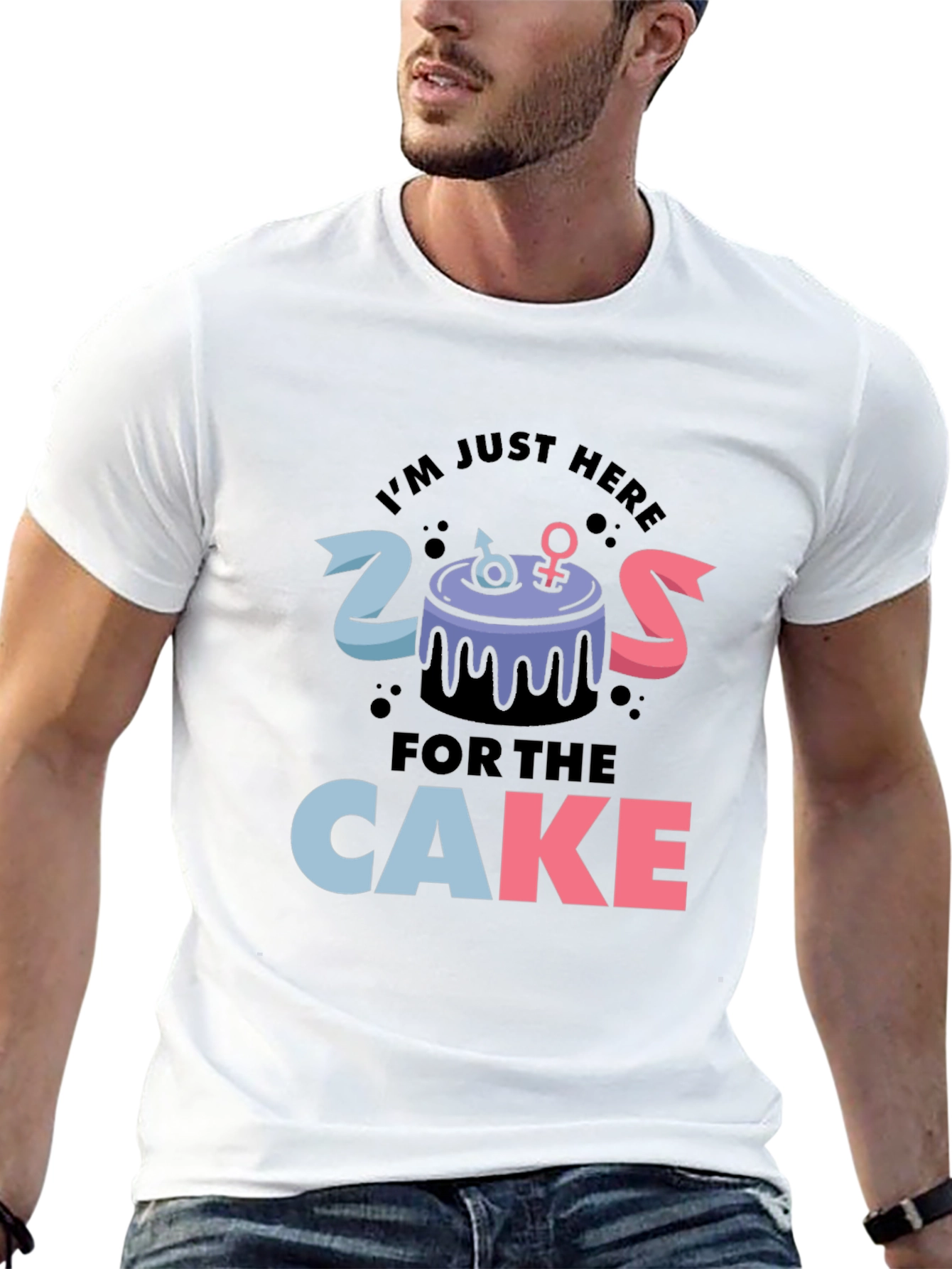 Black Gender Reveal Cake T-Shirt view 13