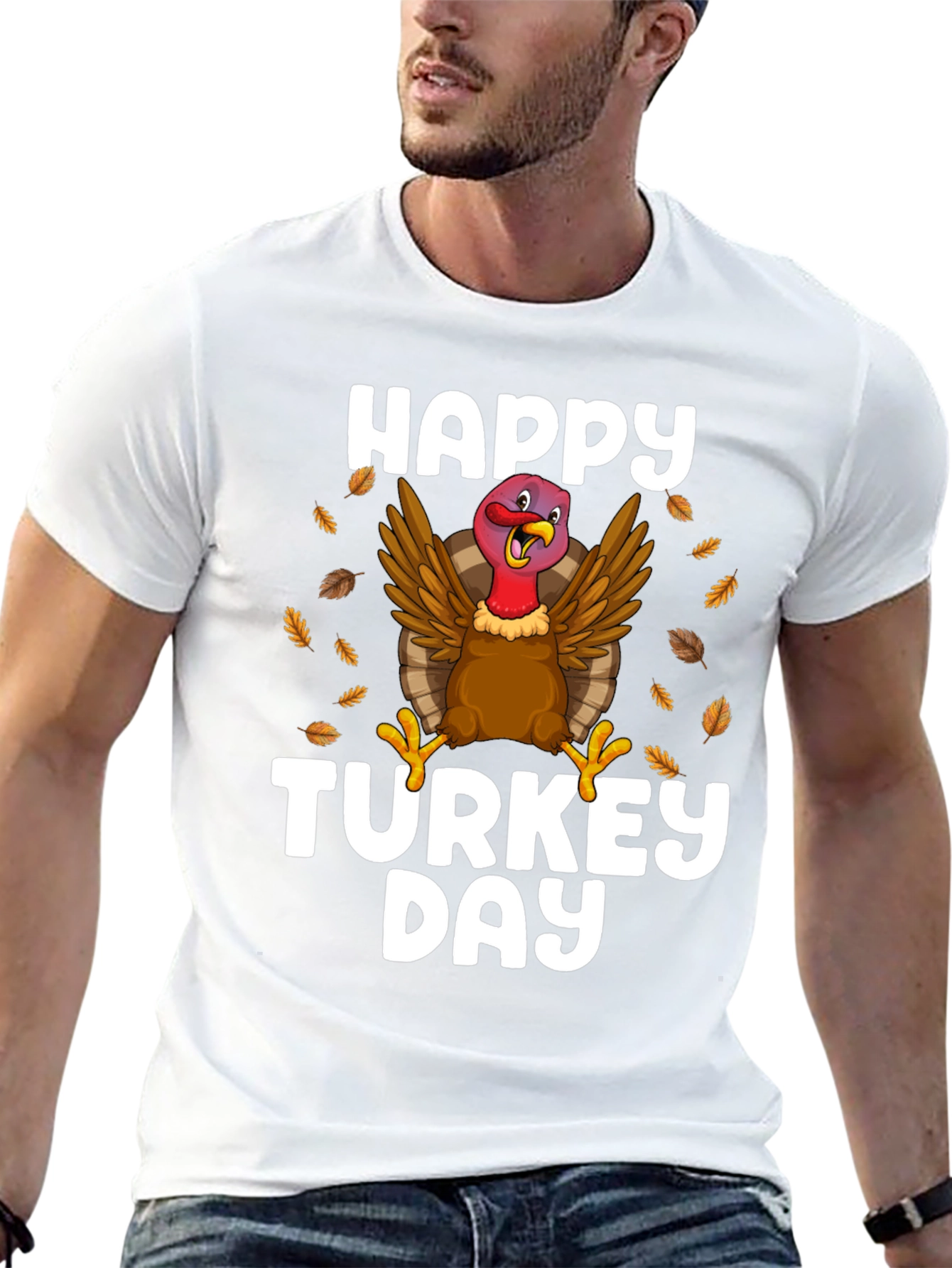 Black Happy Turkey Day Black T-Shirt view 13