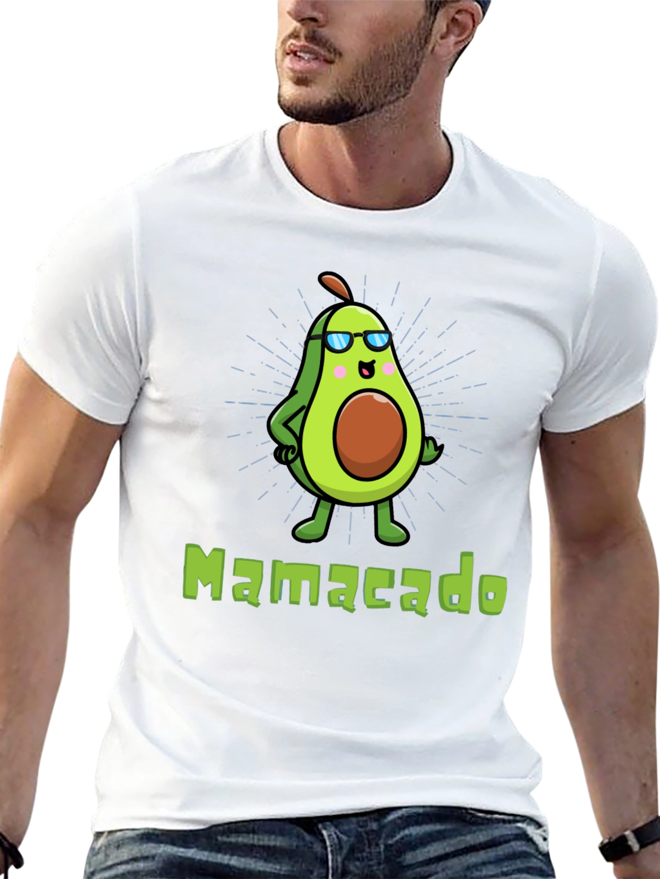 Black Cool Mamacado Avocado Graphic T-Shirt view 13