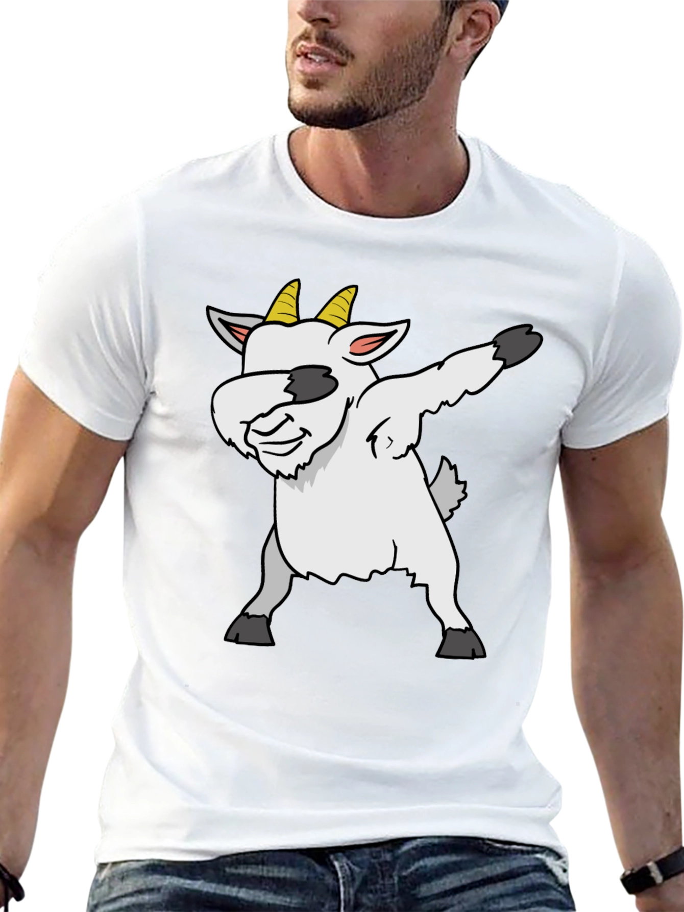 Black Dabbing Goat Graphic Tee - Black T-Shirt view 13