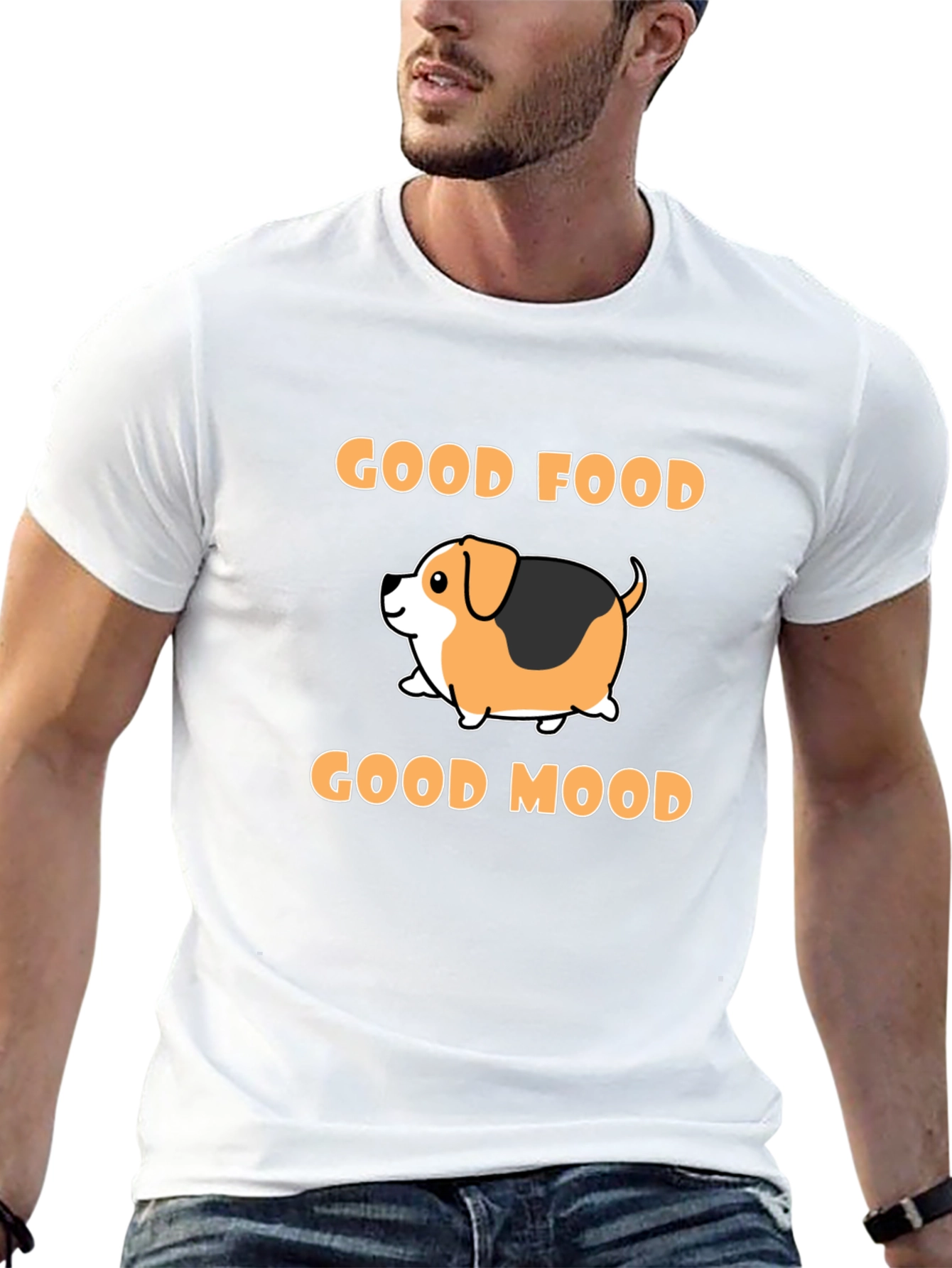 Black Good Food Good Mood Dog T-Shirt view 13
