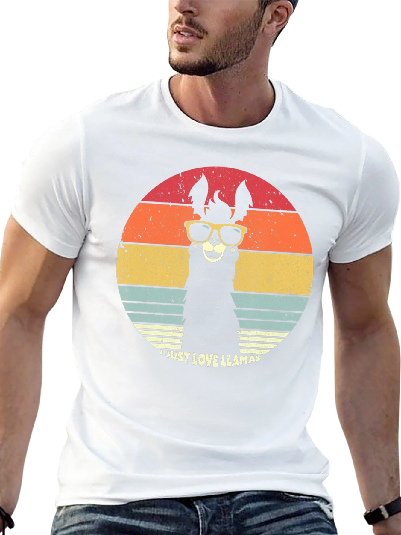 Black Retro Llama T-Shirt - I Just Love Llamas Tee view 13