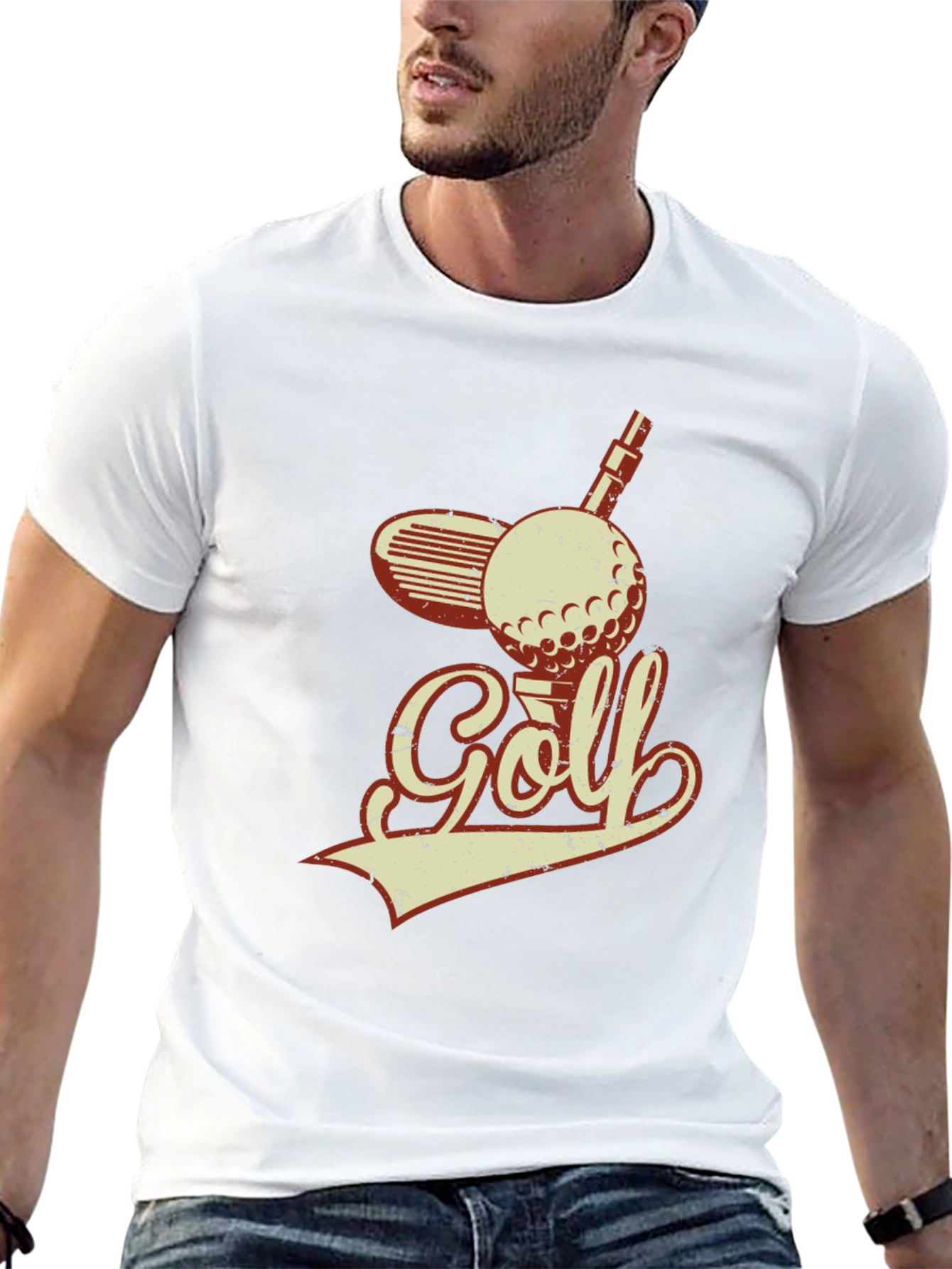 Vintage Golf T-Shirt - Retro Golf Ball and Club Design - 13