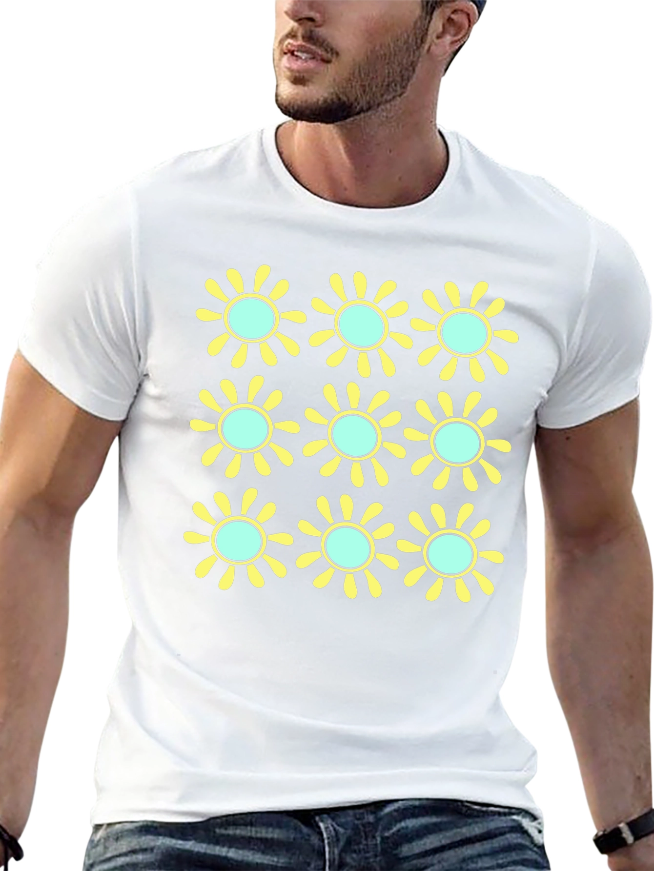 Black Retro Flower Power Graphic T-Shirt view 13