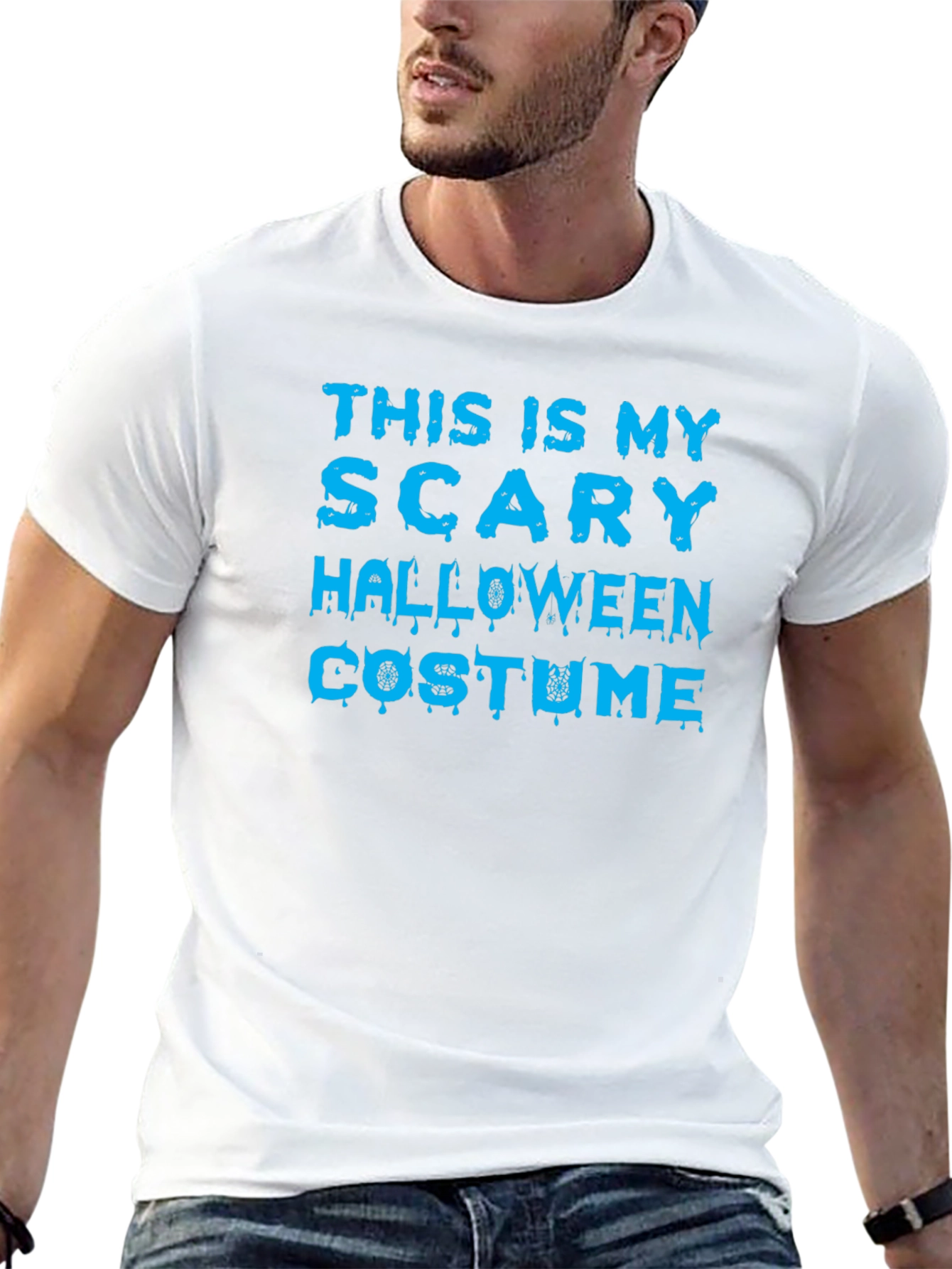 Black Scary Halloween Costume T-Shirt view 13