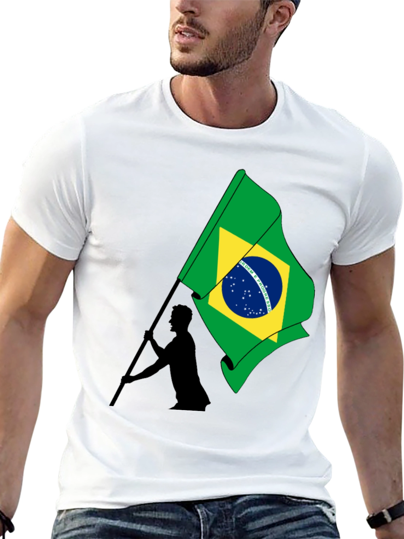 Black Brazil Flag Graphic T-Shirt - Menswear view 13