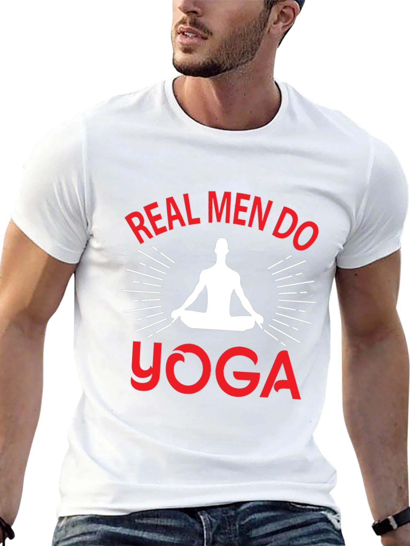 Black Real Men Do Yoga Graphic T-Shirt view 13