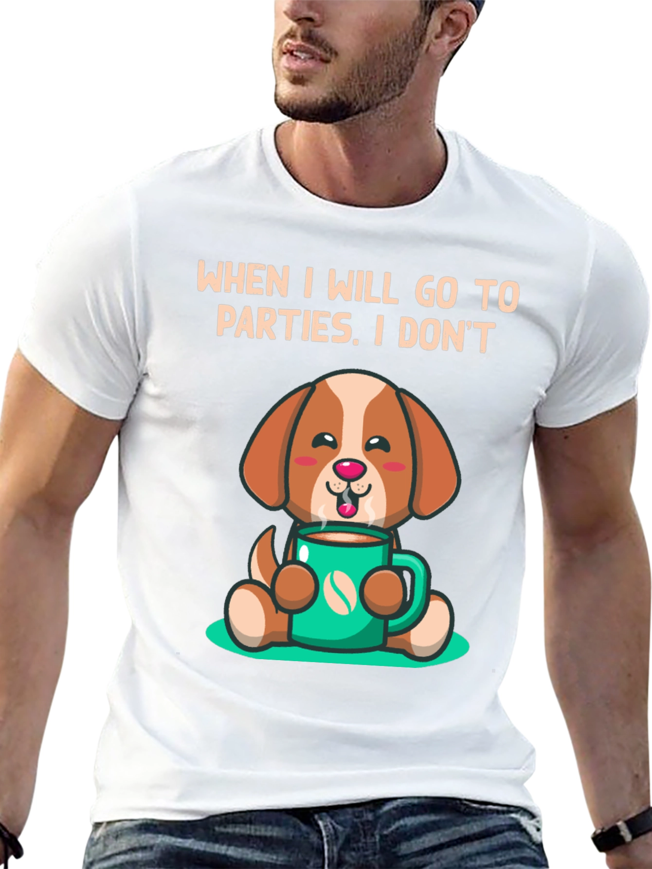 Black Cute Puppy Coffee Lover T-Shirt view 13