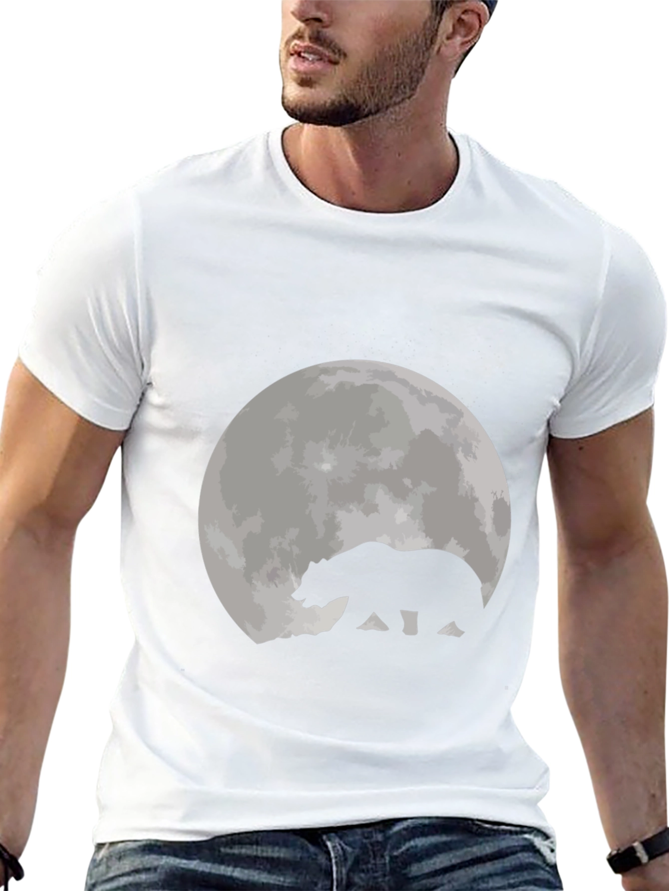 Black Bear Moon Black T-Shirt view 13