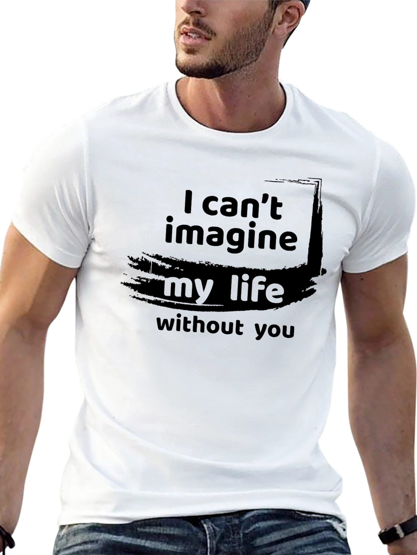 Black I Can't Imagine My Life Without You Black Tee Shirt view 13