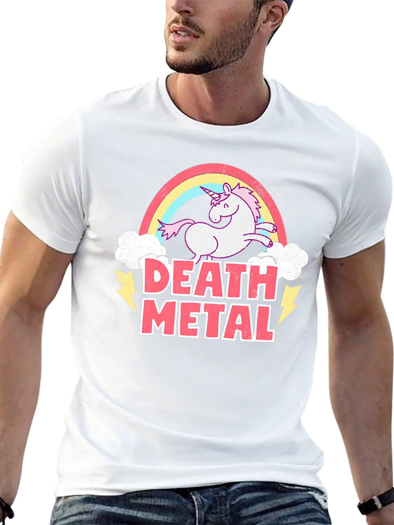 Black Death Metal Unicorn T-Shirt - Black Cotton Tee view 13