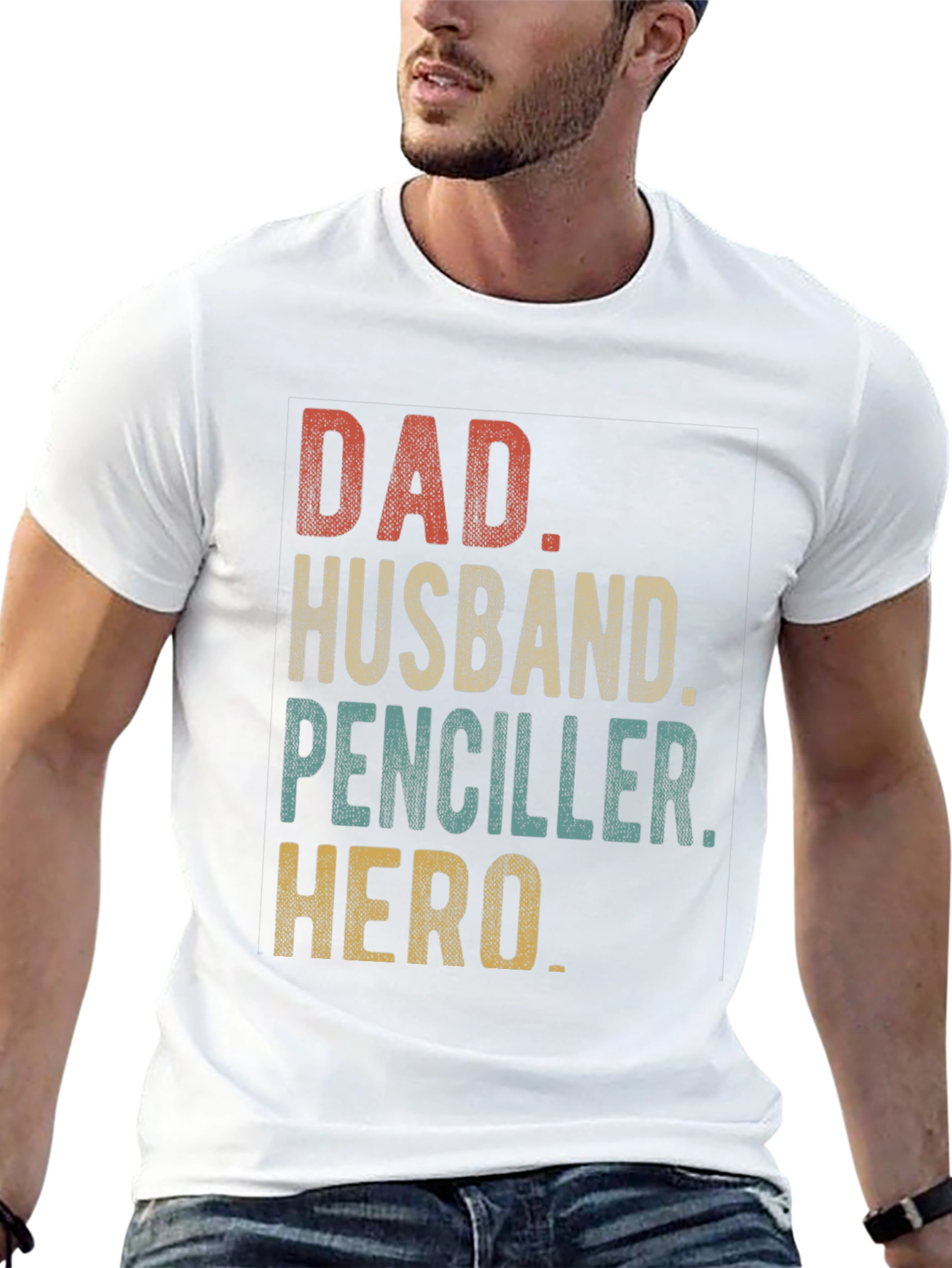 Black Dad Husband Penciller Hero T-Shirt view 13